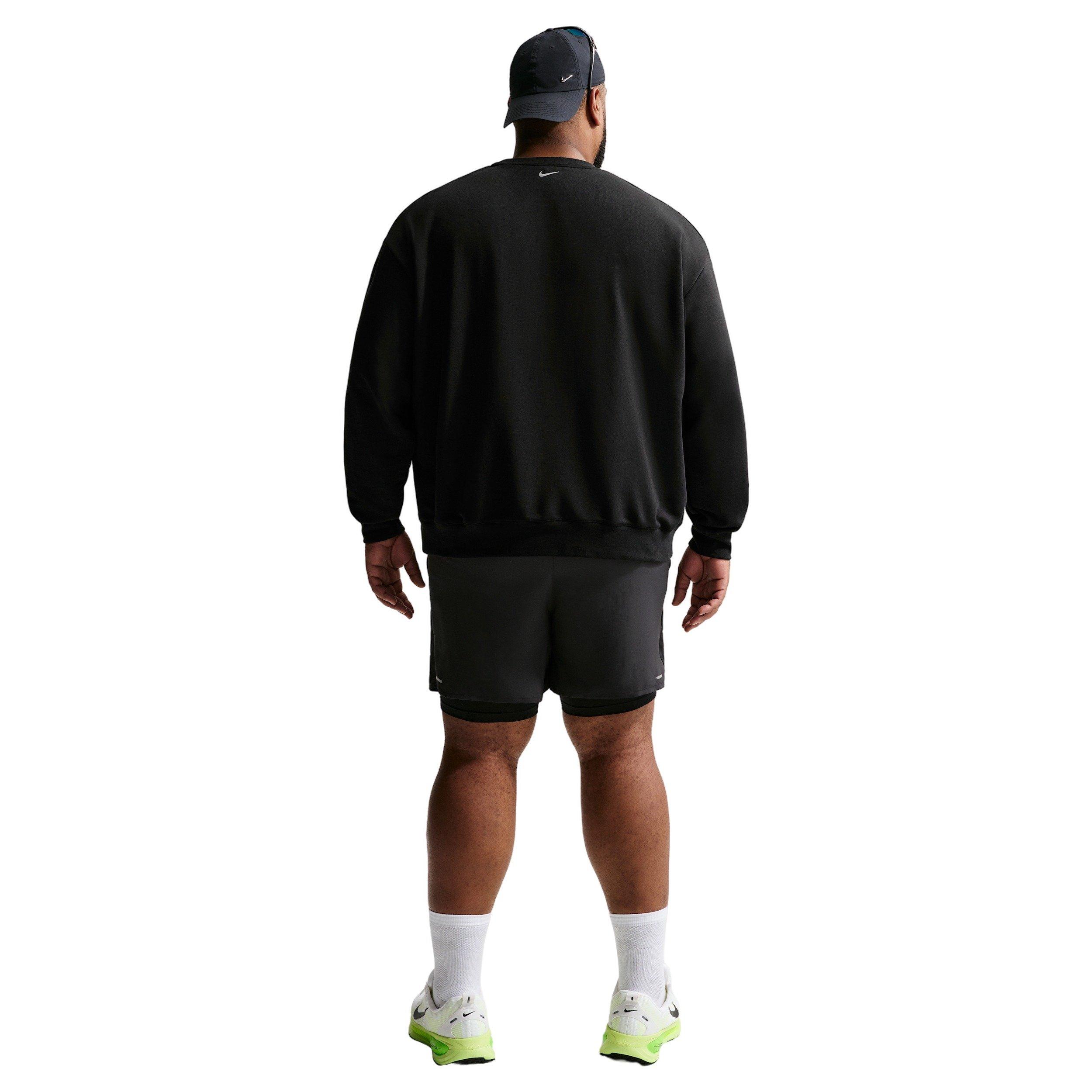 Nike Men's Retro Dri-FIT Crew-Neck Running Sweatshirt -Black - BLACK Thumbnail View 10
