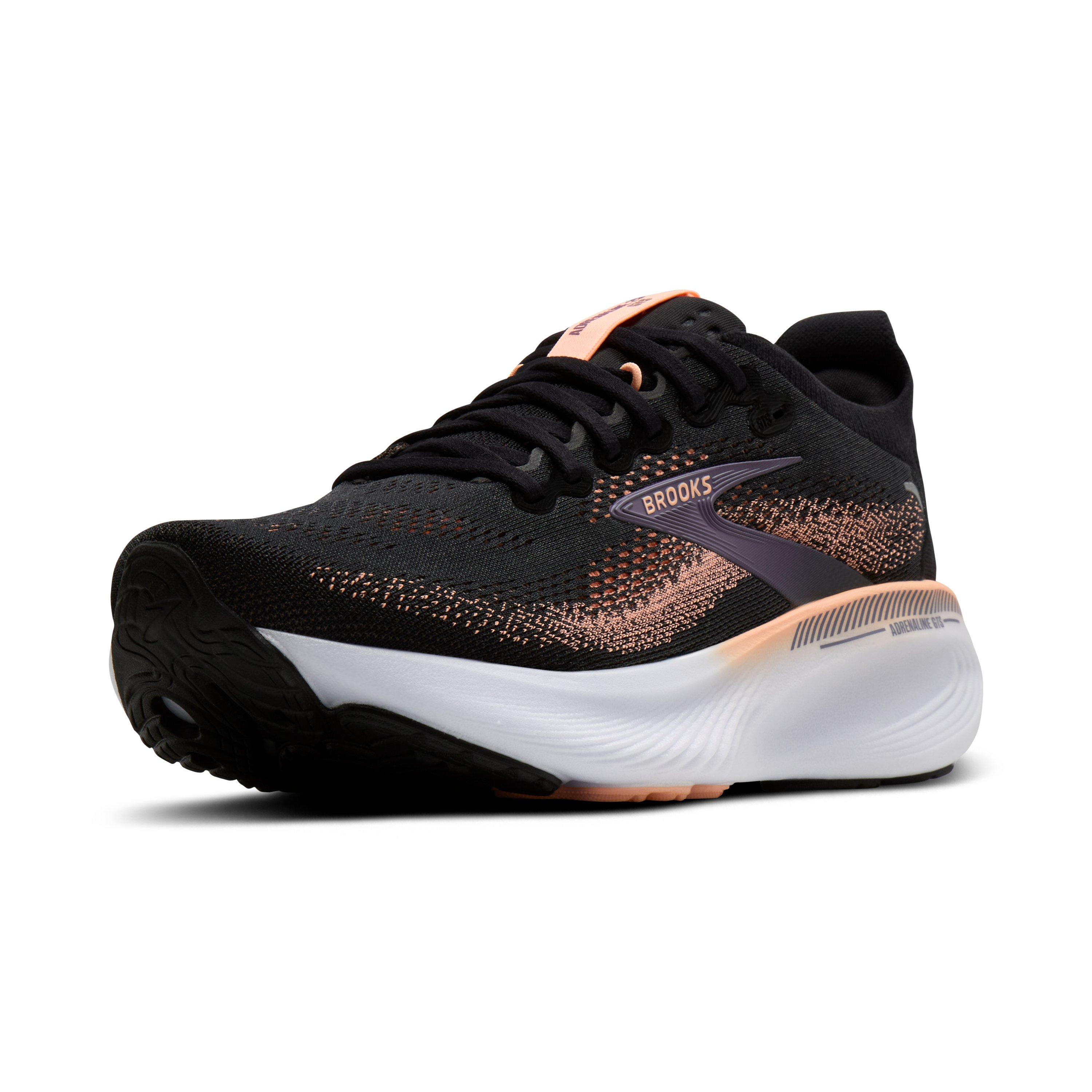 Brooks Adrenaline GTS 25 "Black/Peach/Mulled Grape" Women's Running Shoe - BLACK/PEACH/GRAPE