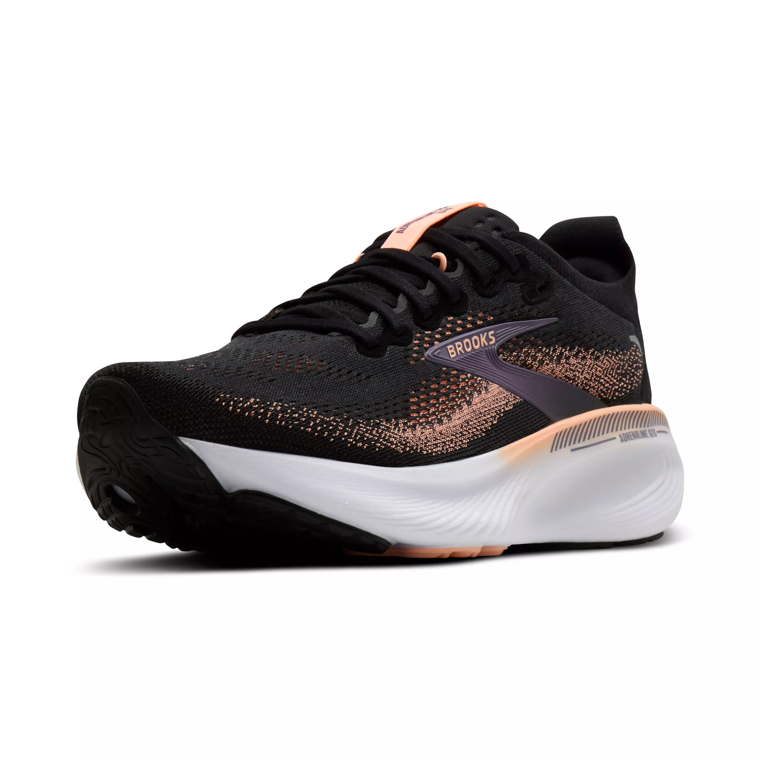 Brooks Adrenaline GTS 25 "Black/Peach/Mulled Grape" Women's Running Shoe - BLACK/PEACH/GRAPE