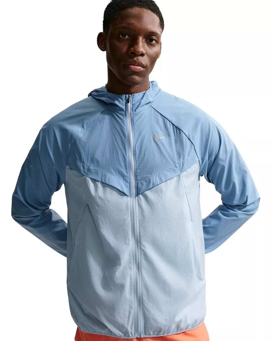 Nike Men's Stride Repel UV Nylon Running Jacket - BLUE