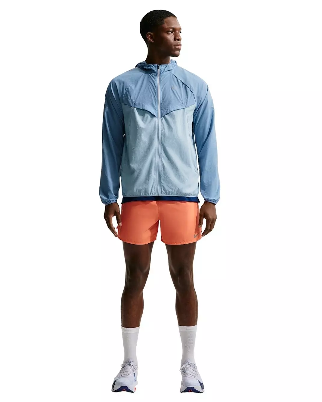 Nike Men's Stride Repel UV Nylon Running Jacket - BLUE