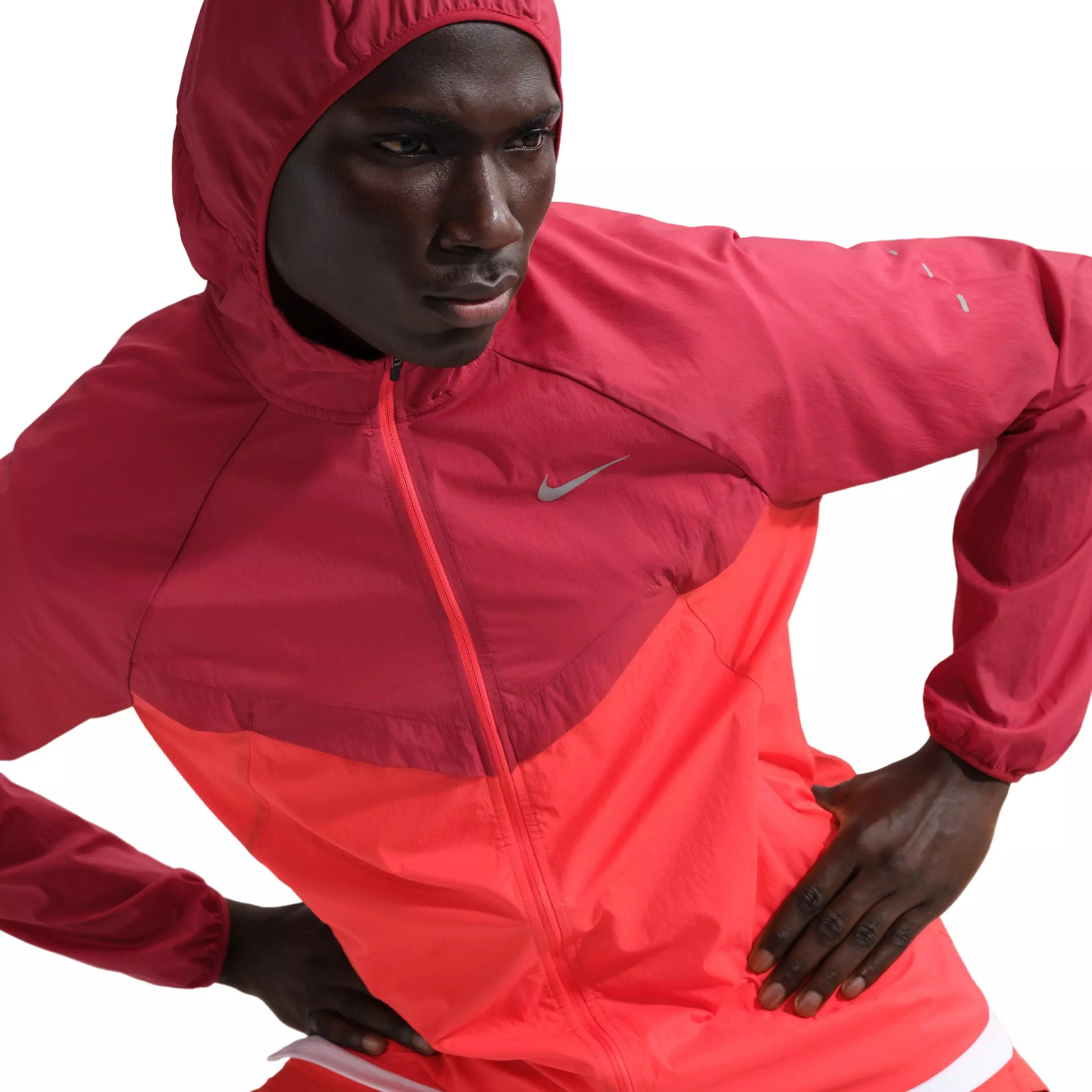 Nike Men's Stride Repel UV Nylon Running Jacket - RED