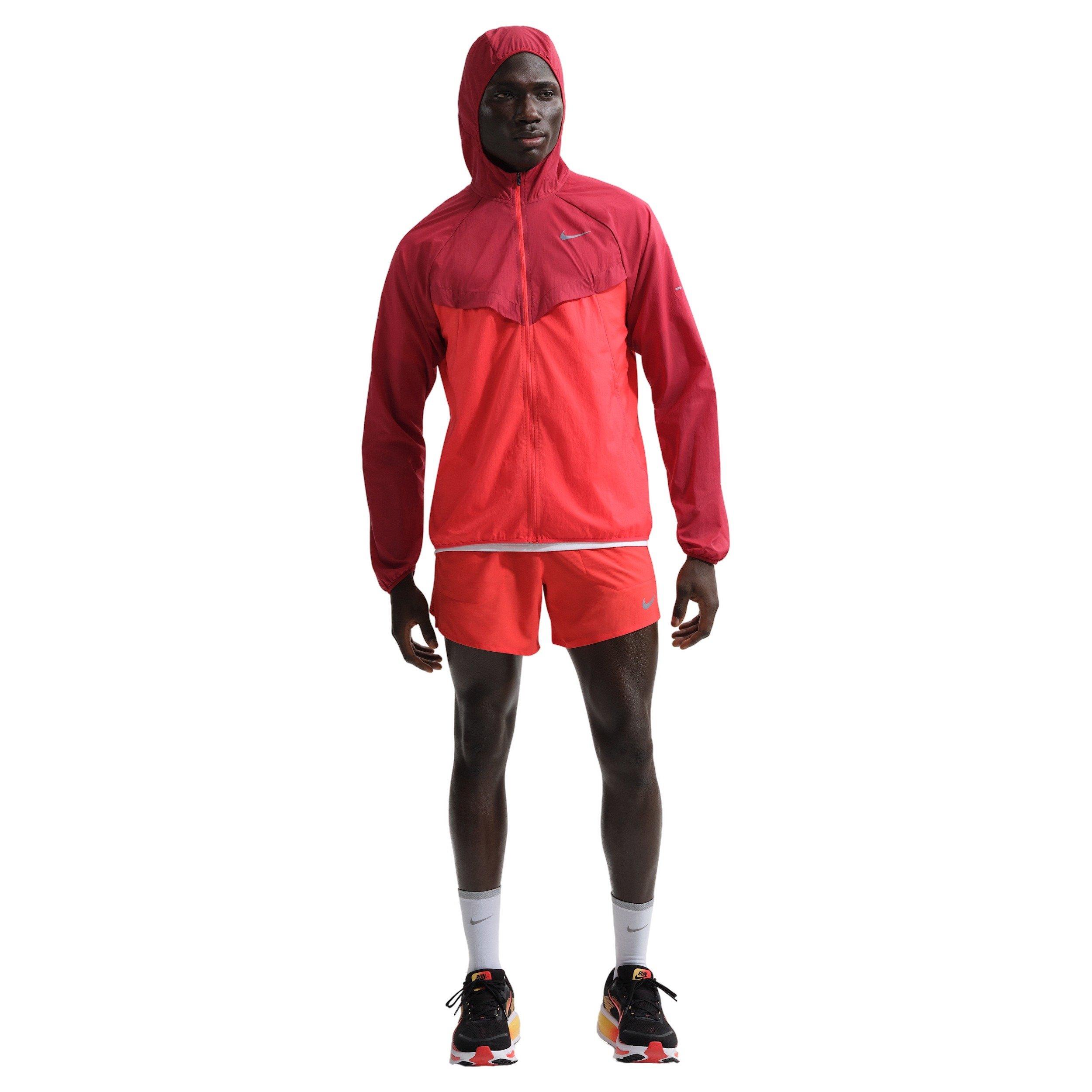 Nike Men's Stride Repel UV Nylon Running Jacket - RED Thumbnail View 4