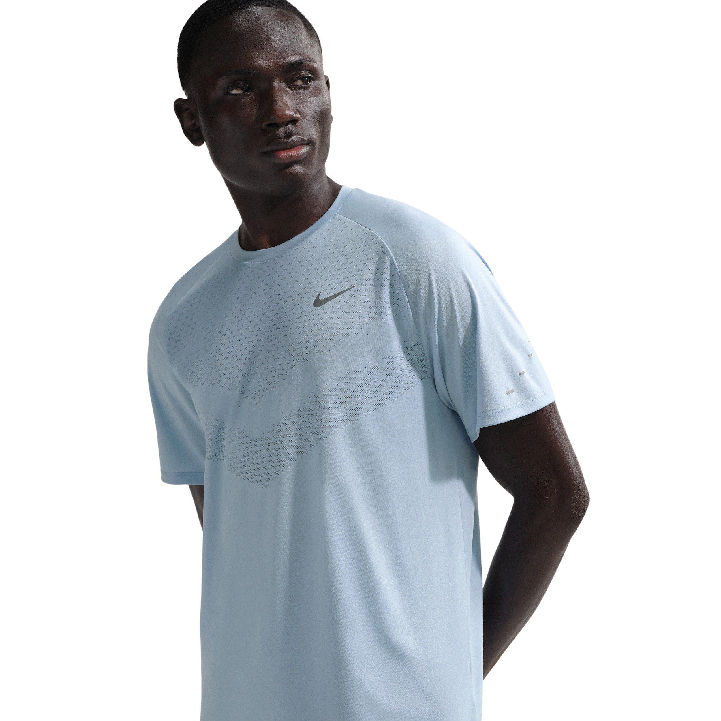 Nike Men's Stride Dri-FIT ADV Short-Sleeve Running Swoosh Logo Top - BLUE Thumbnail View 1