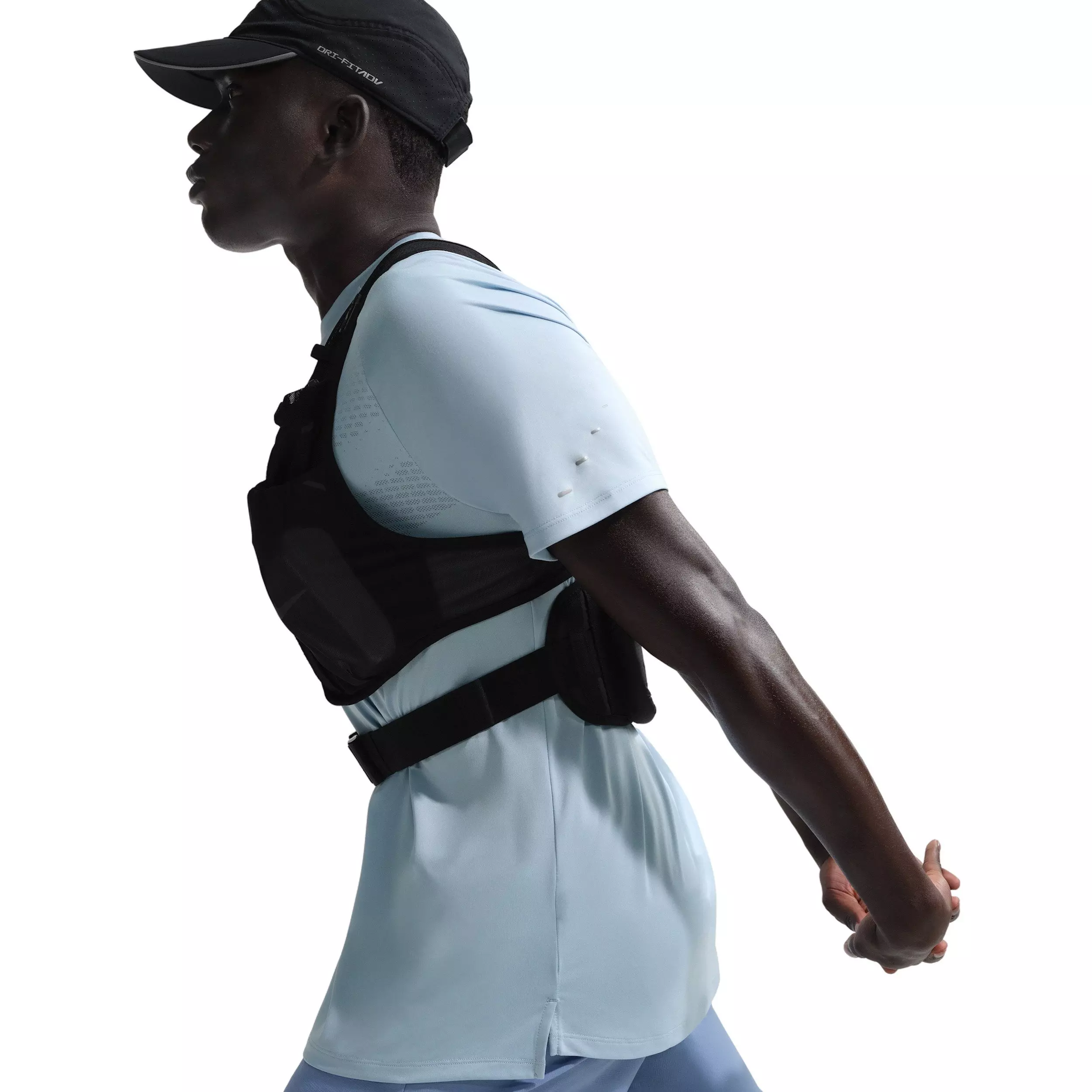 Nike Men's Stride Dri-FIT ADV Short-Sleeve Running Swoosh Logo Top - BLUE