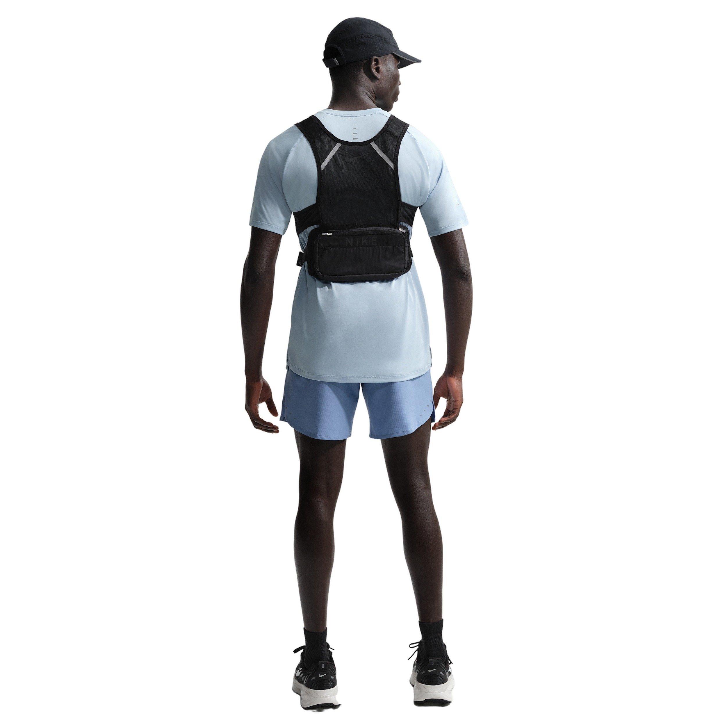 Nike Men's Stride Dri-FIT ADV Short-Sleeve Running Swoosh Logo Top - BLUE Thumbnail View 5