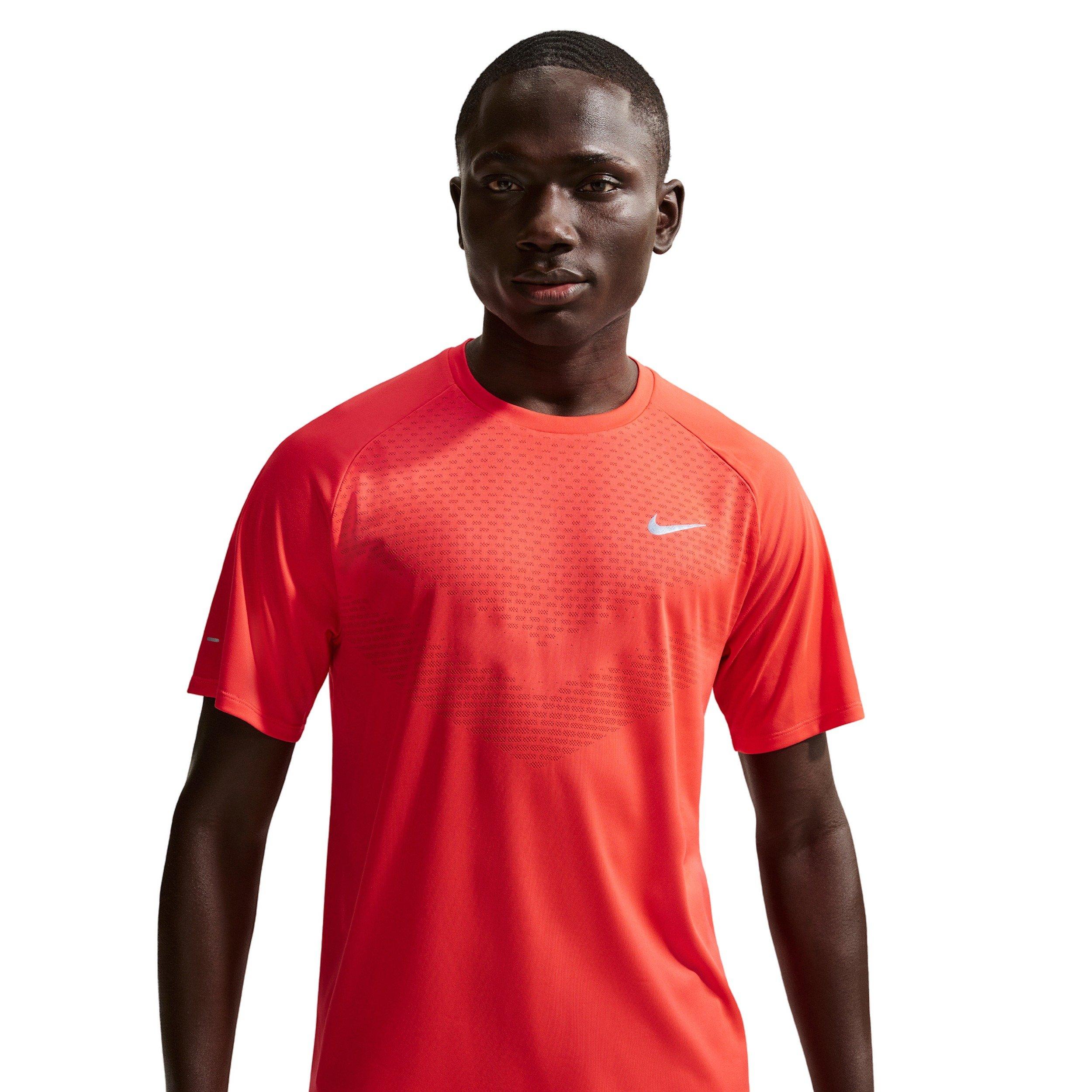 Nike Men's Stride Dri-FIT ADV Short-Sleeve Running Top - RED Thumbnail View 1