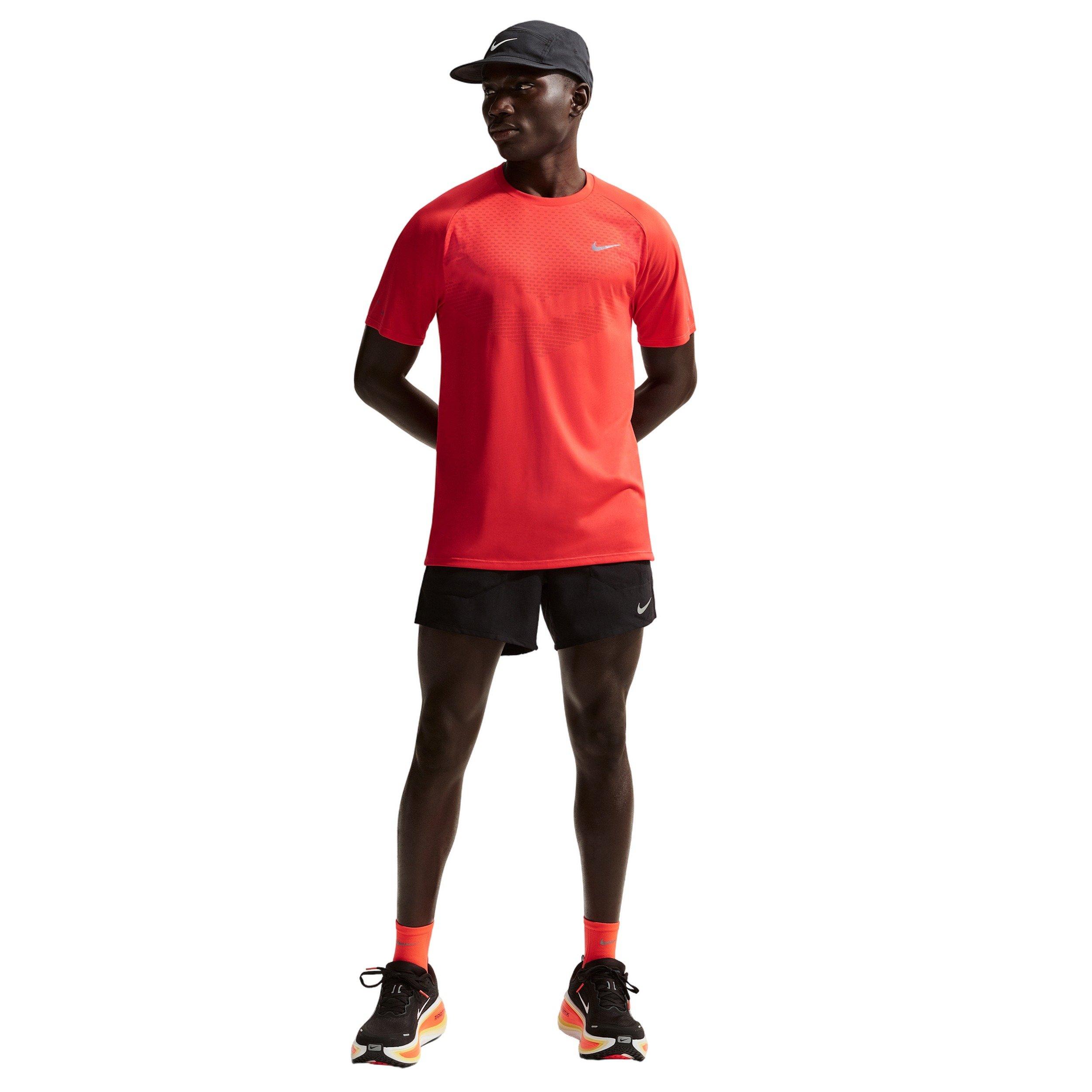 Nike Men's Stride Dri-FIT ADV Short-Sleeve Running Top - RED Thumbnail View 4