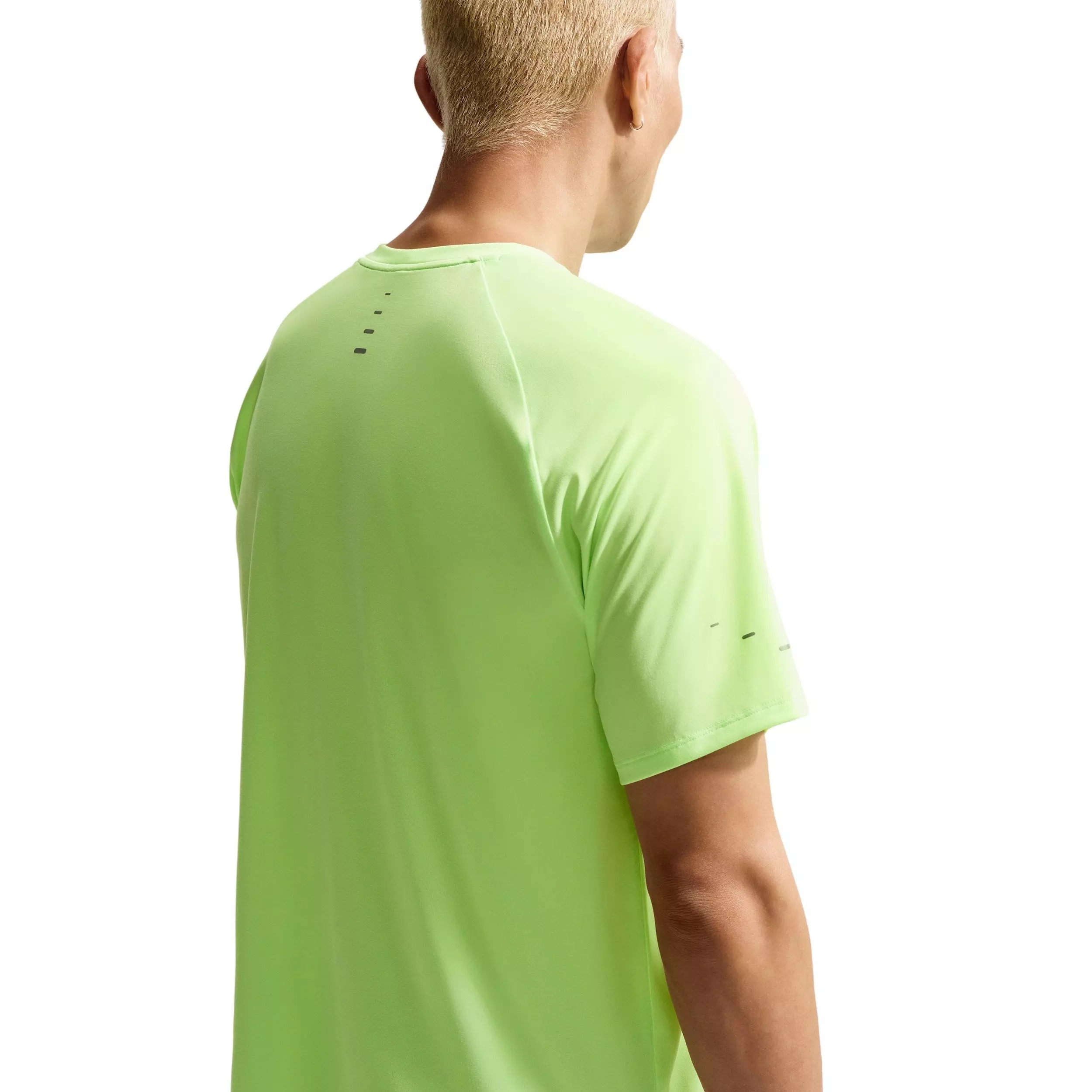 Nike Men's Stride Dri-FIT ADV Short-Sleeve Running Swoosh Logo Top - LIME GREEN