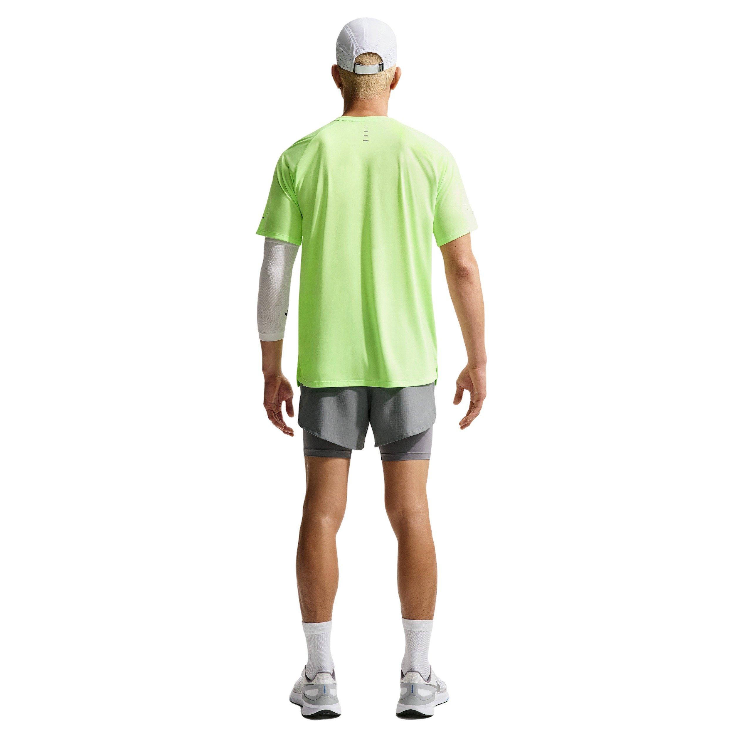 Nike Men's Stride Dri-FIT ADV Short-Sleeve Running Top - LIME GREEN Thumbnail View 5