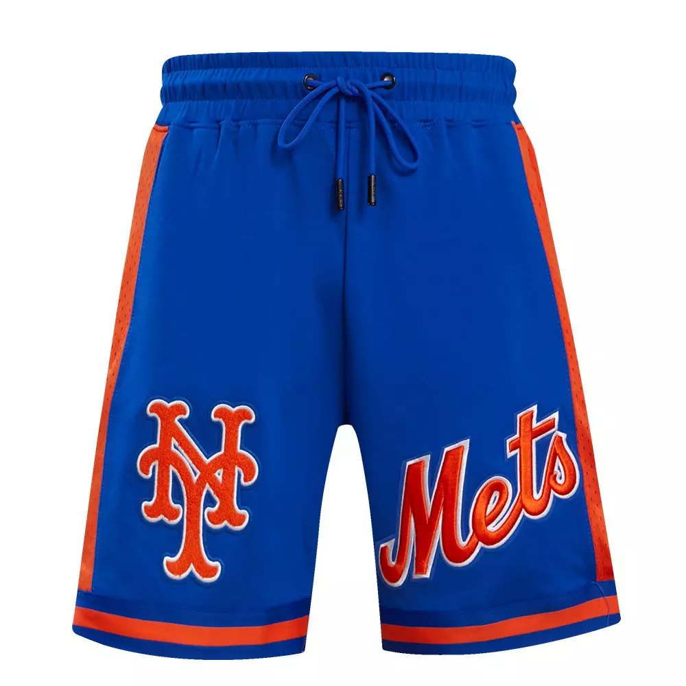 Pro Standard Men's MLB New York Mets Retro Classic Double-Knit 2.0 Shorts -Royal/Orange - ROYAL/ORANGE