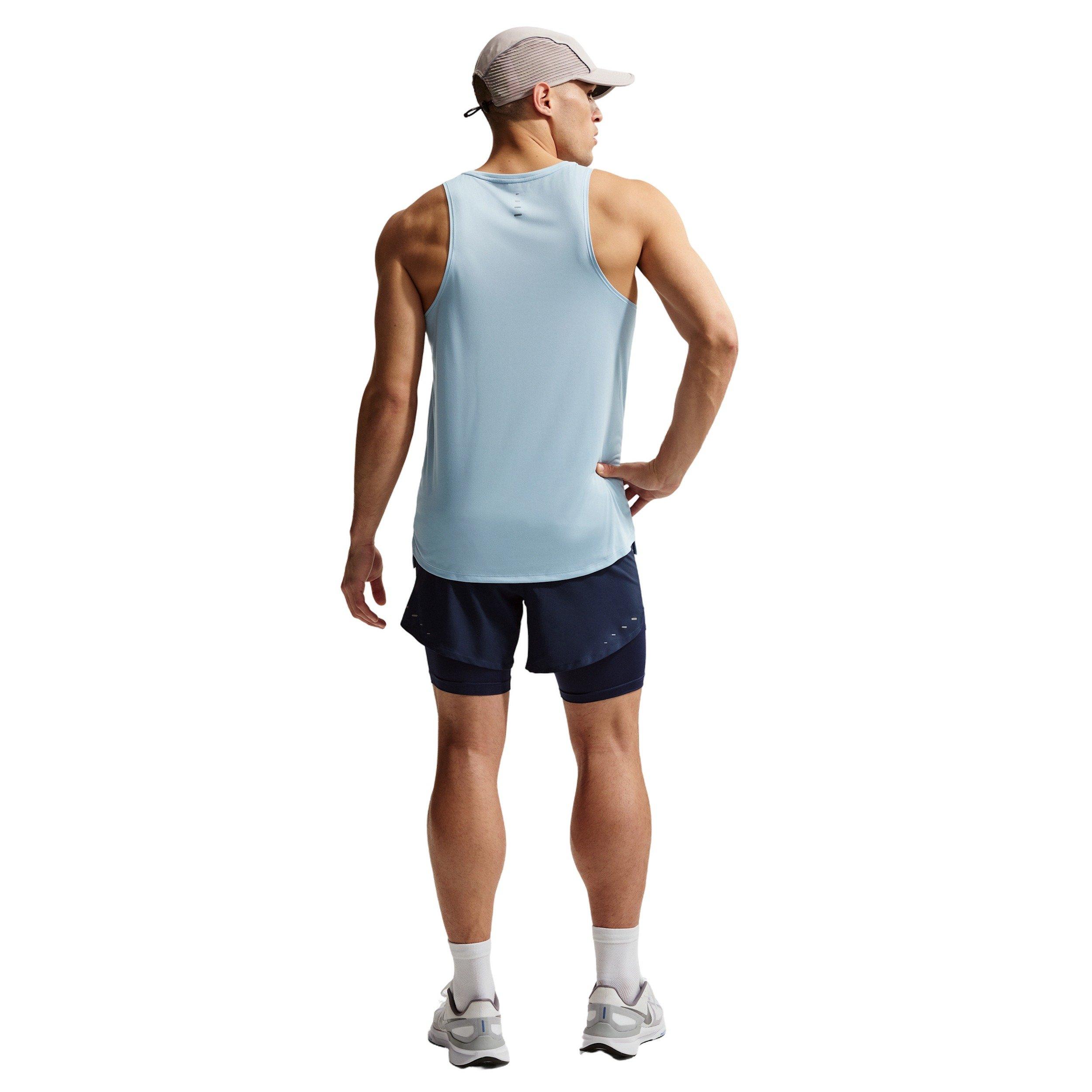 Nike Men's Stride Dri-FIT ADV Running Tank Top - Blue - BLUE Thumbnail View 5