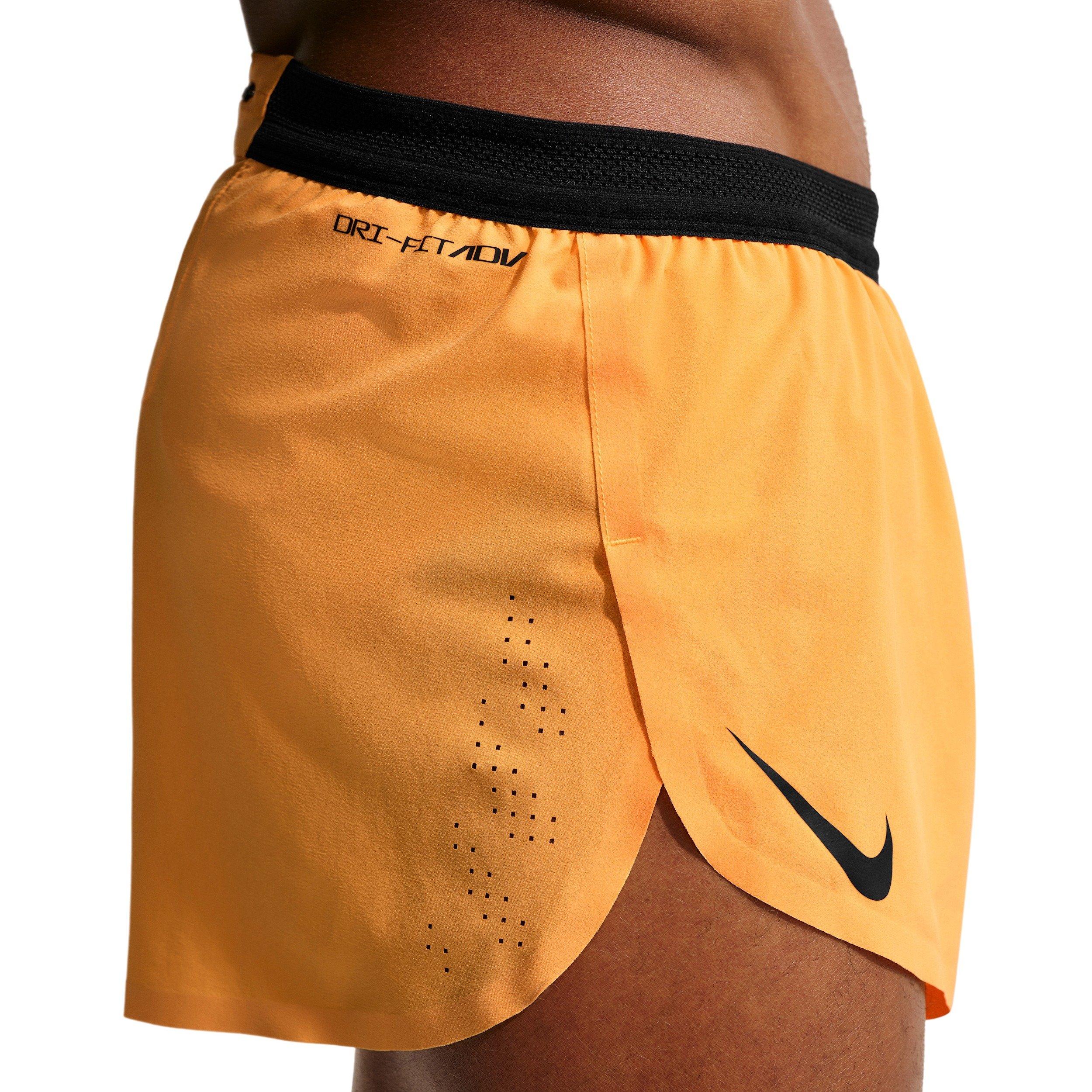 Nike Men's AeroSwift Dri-FIT ADV 2" Brief-Lined Running Shorts - Orange/Black - ORANGE/BLACK Thumbnail View 3