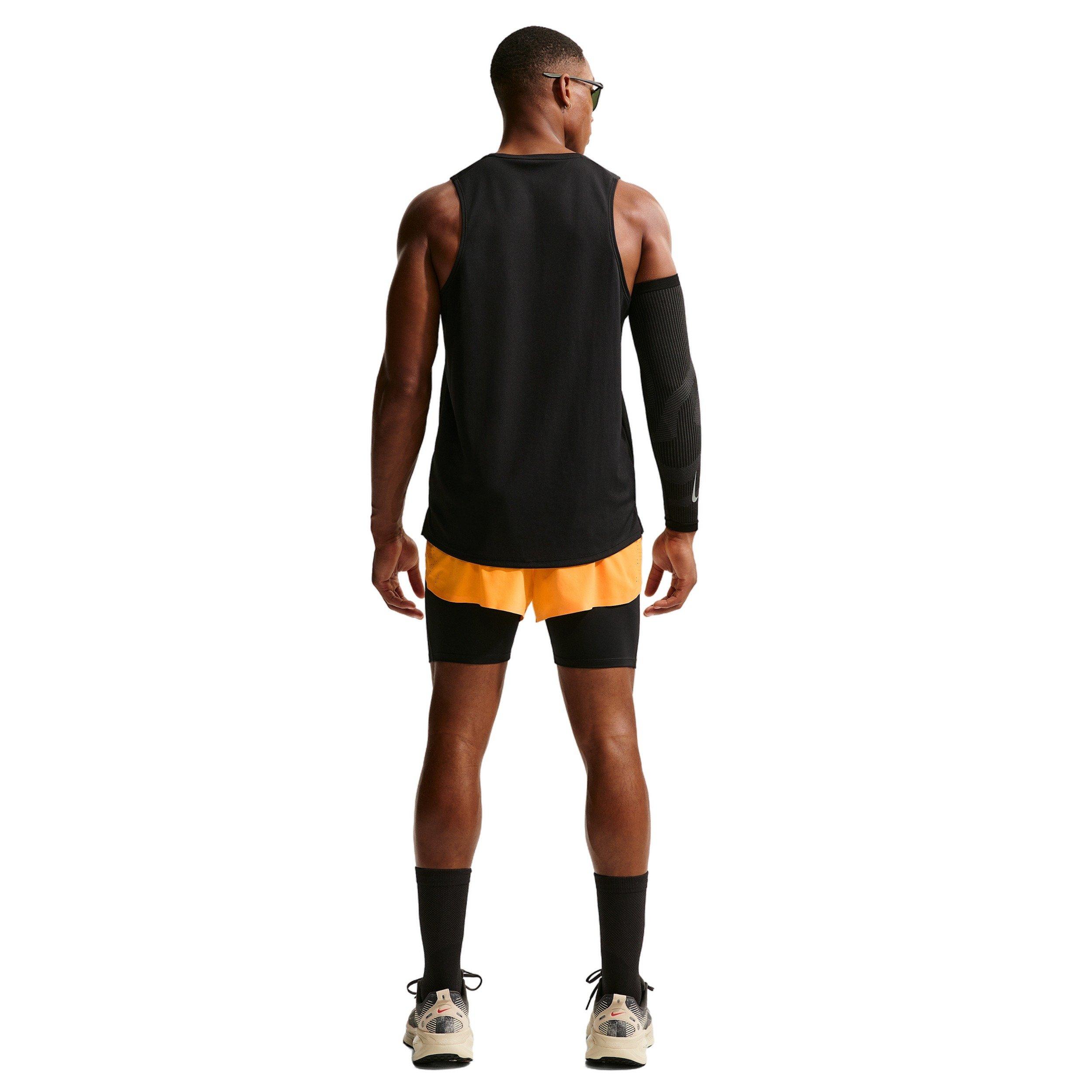 Nike Men's AeroSwift Dri-FIT ADV 2" Brief-Lined Running Shorts -Orange/Black - ORANGE/BLACK Thumbnail View 6