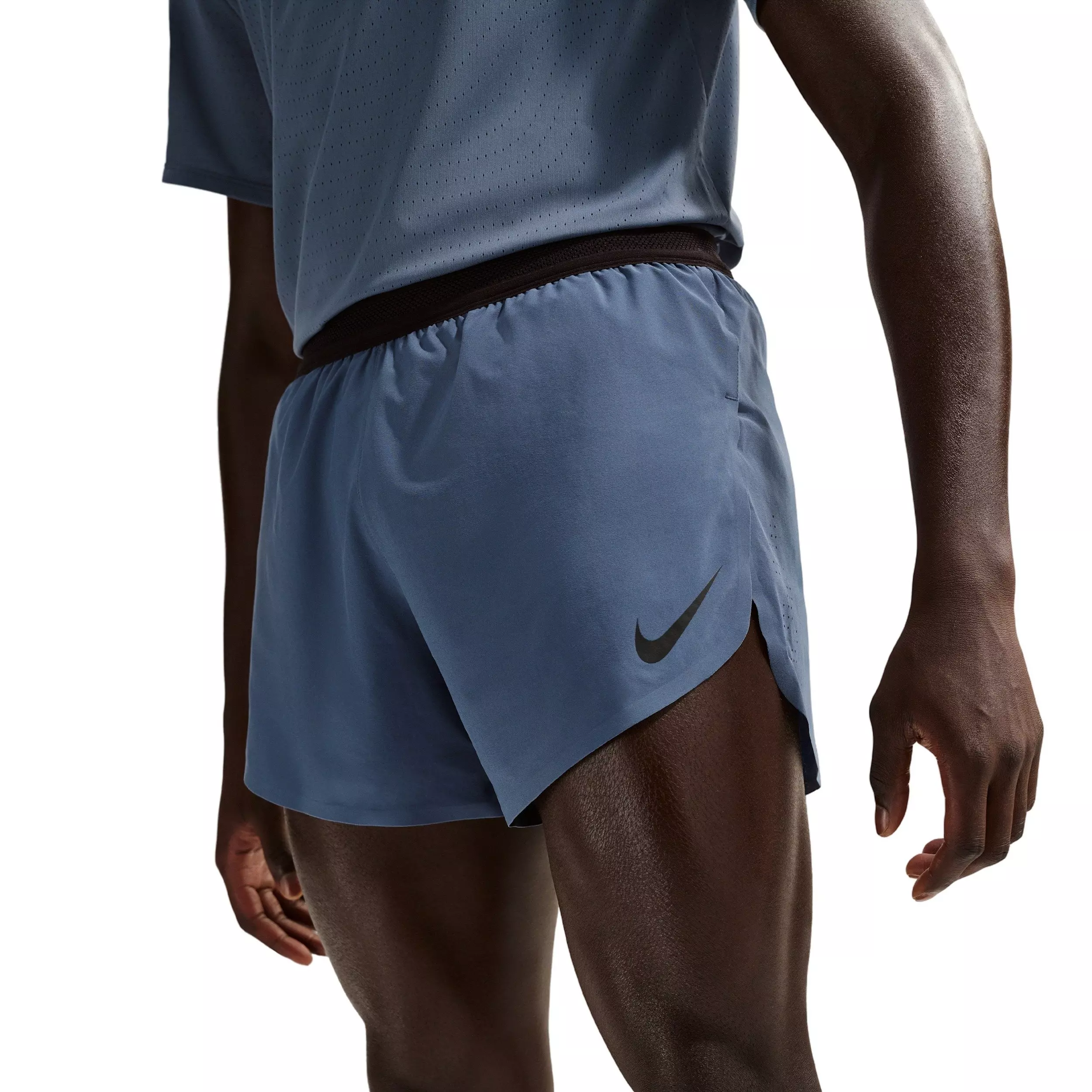 Nike Men's AeroSwift Dri-FIT ADV 4" Brief-Lined Running Shorts - Blue - BLUE/BLACK