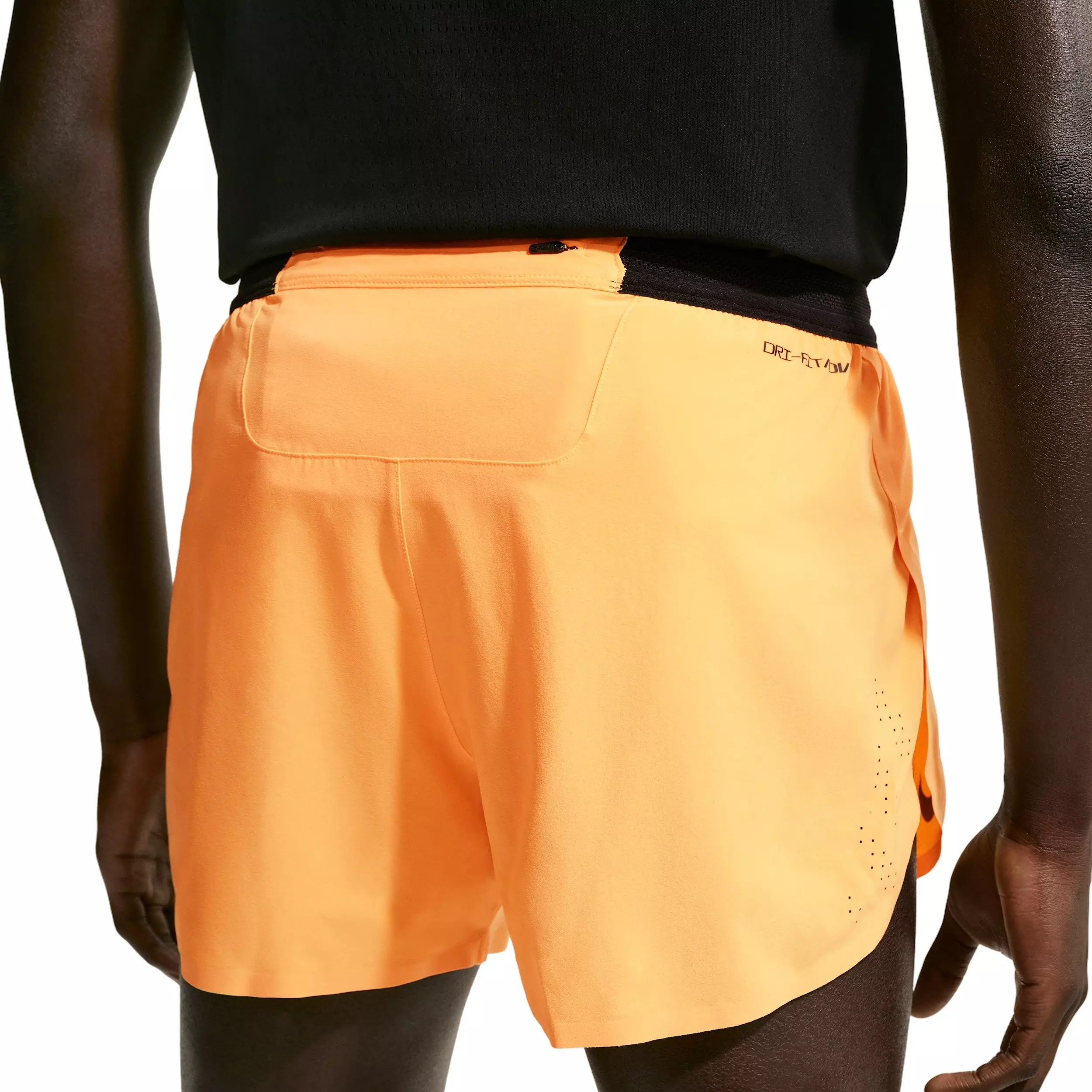 Nike Men's AeroSwift Dri-FIT ADV 4" Brief-Lined Running Shorts - Blue - ORANGE/BLACK