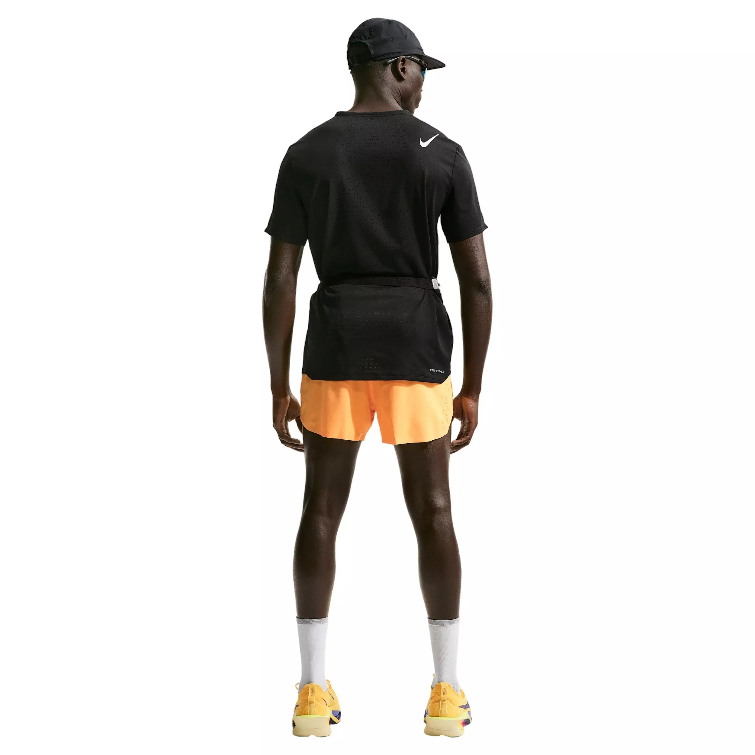 Nike Men's AeroSwift Dri-FIT ADV 4" Brief-Lined Running Shorts - ORANGE/BLACK