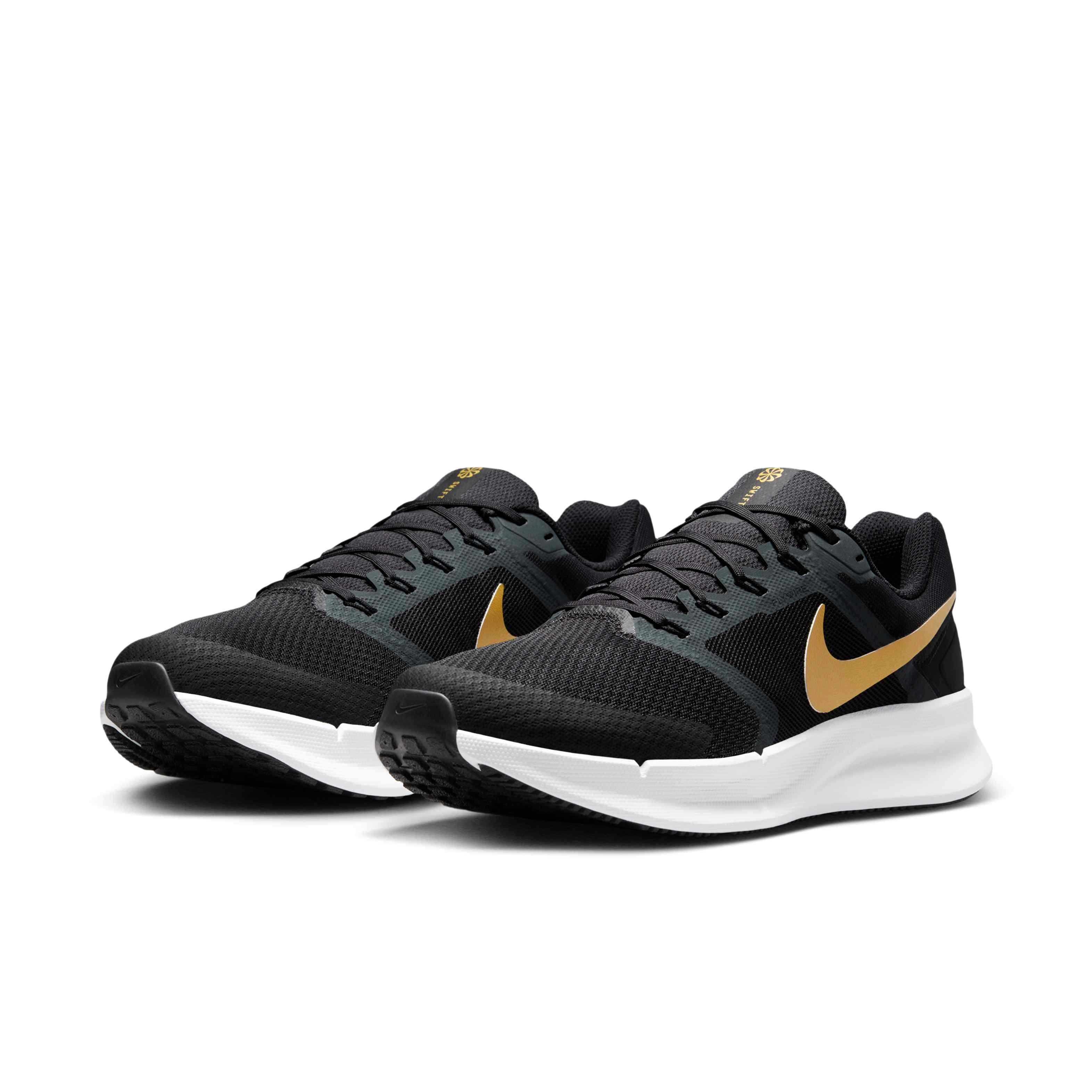 Nike Run Swift 3 "Black/Anthracite/White/Metallic Gold" Men's Running Shoe - BLACK/GREY/WHITE/GOLD Thumbnail View 3
