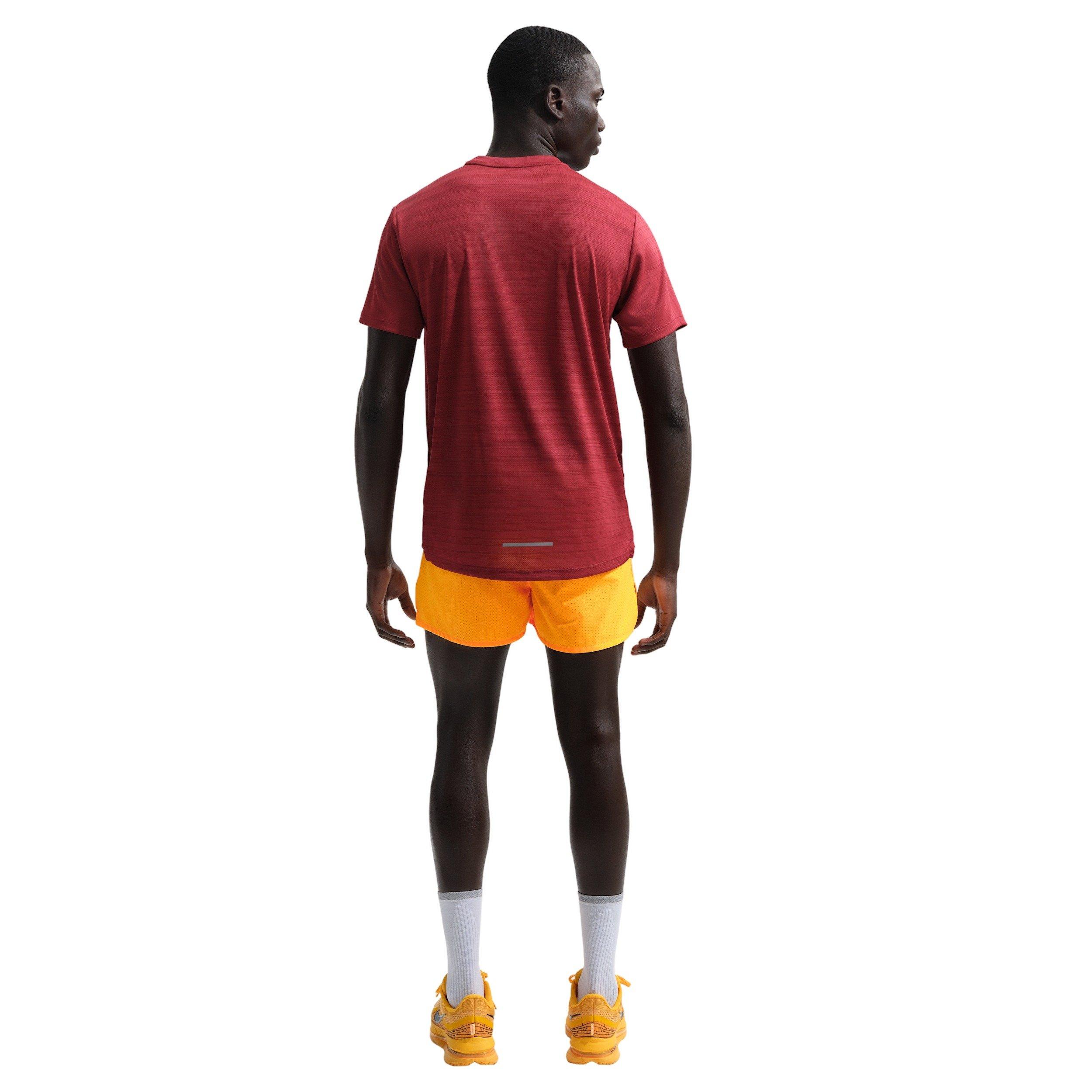 Nike Men's Fast Dri-FIT 3" Brief-Lined Running Shorts -Orange/Black - ORANGE/BLACK Thumbnail View 5