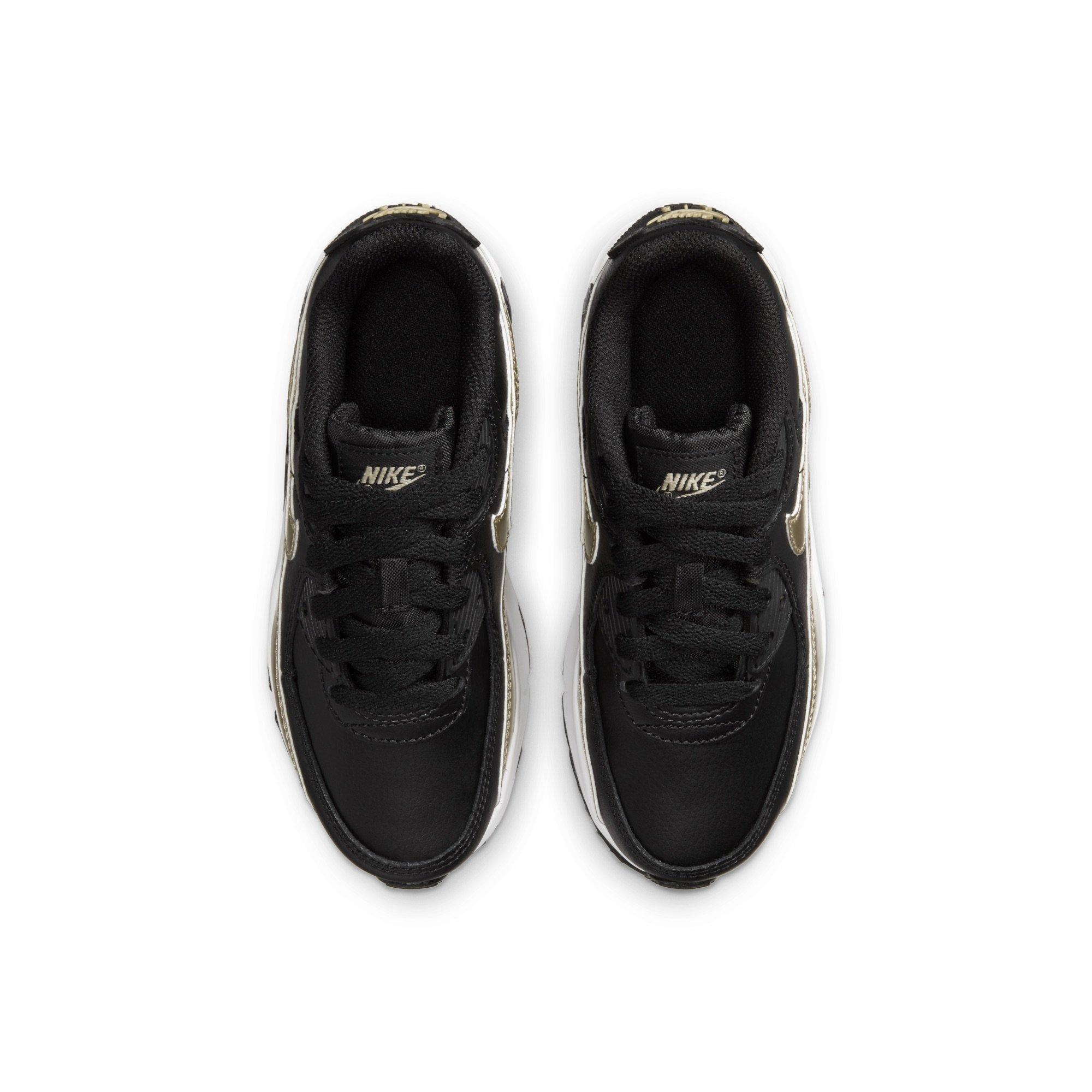 Nike Air Max 90 "Black/Gold" Preschool Boy's Shoe - BLACK/GOLD Thumbnail View 3