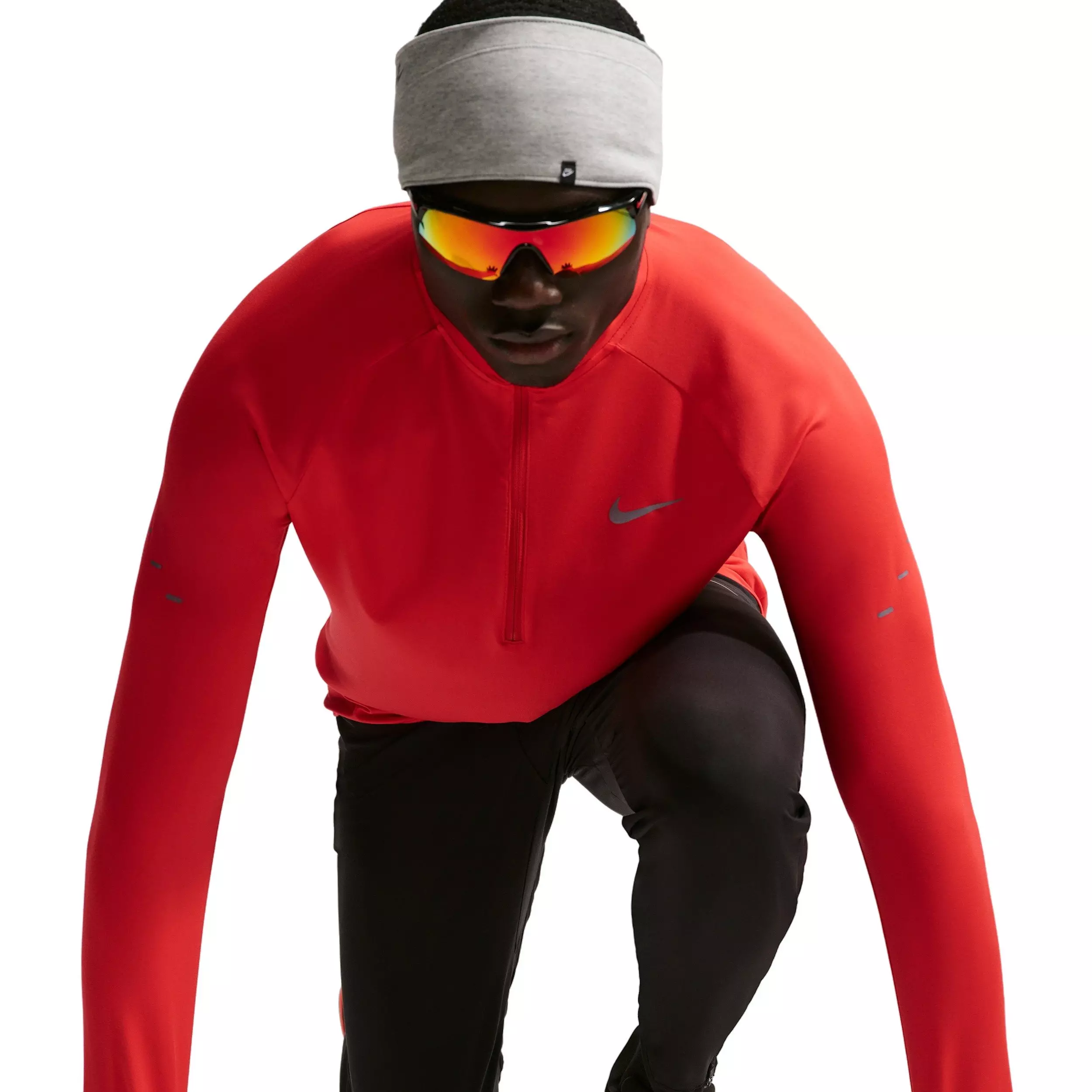 Nike Men's Stride Dri-FIT 1/4-Zip Running Top - RED