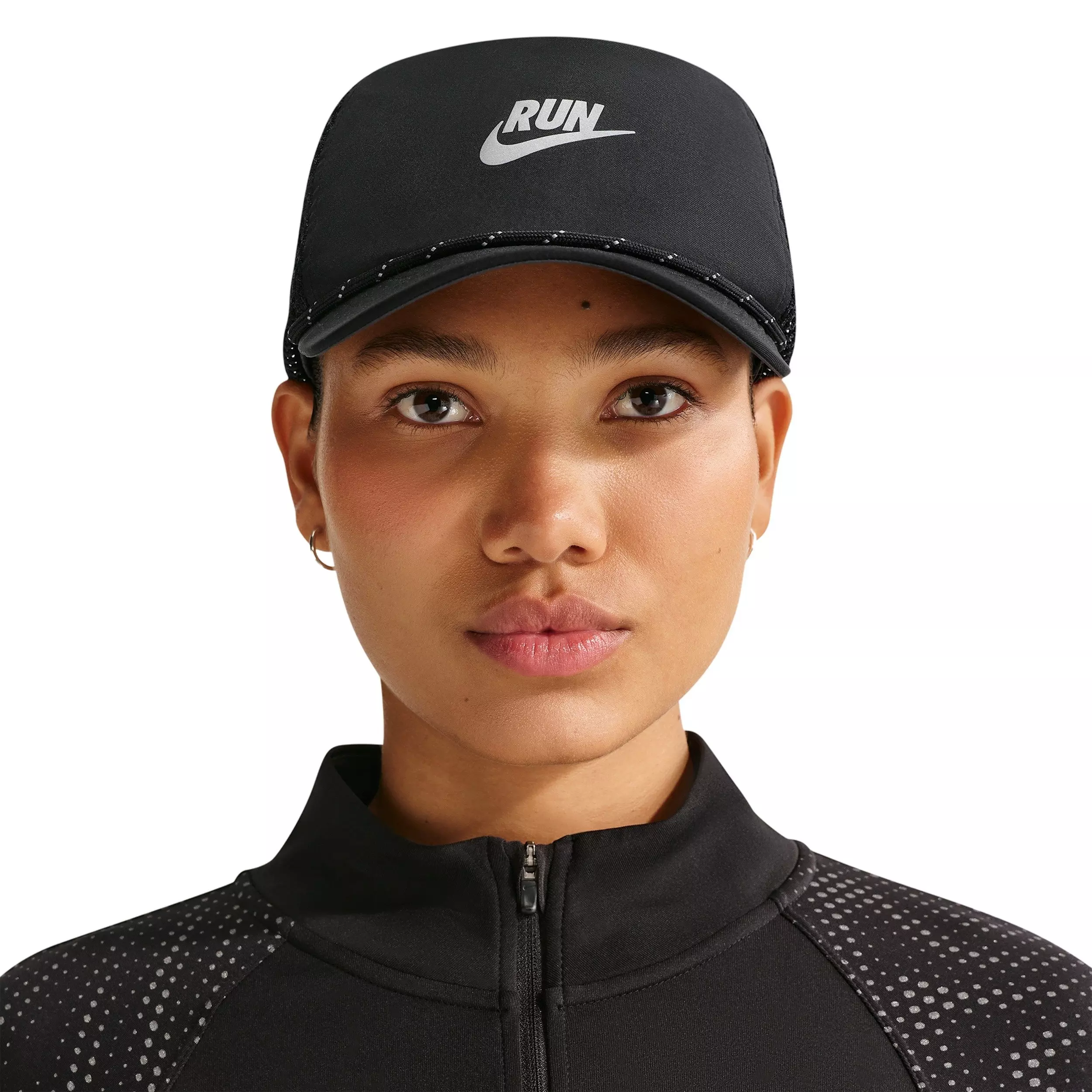 Nike Pro Dri-FIT Unstructured Swoosh Run Hat - BLACK