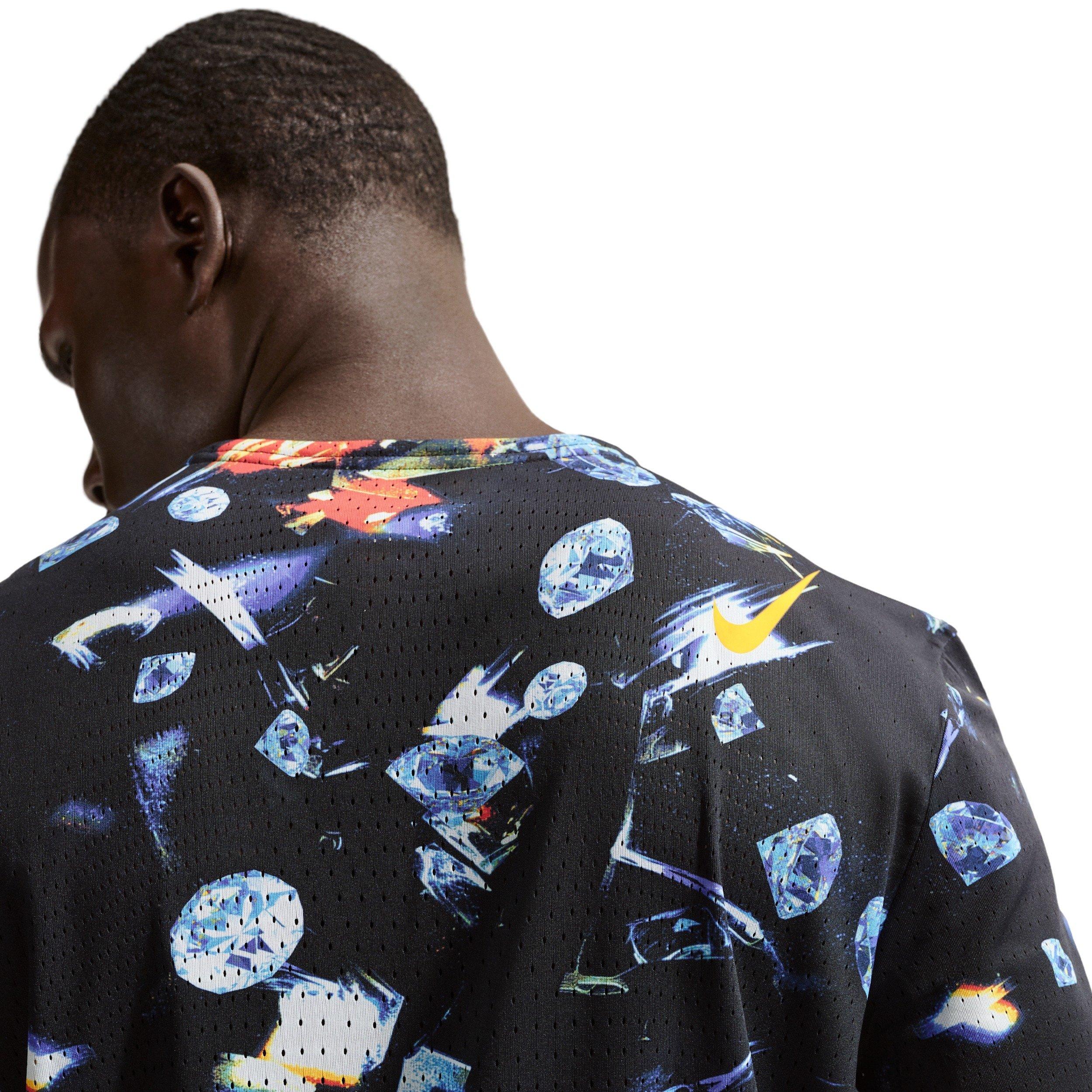 Nike Men's AeroSwift Dri-FIT AOP Short-Sleeve Top - Black - BLACK Thumbnail View 2