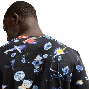 Nike Men's AeroSwift Dri-FIT AOP Short-Sleeve Top -Black