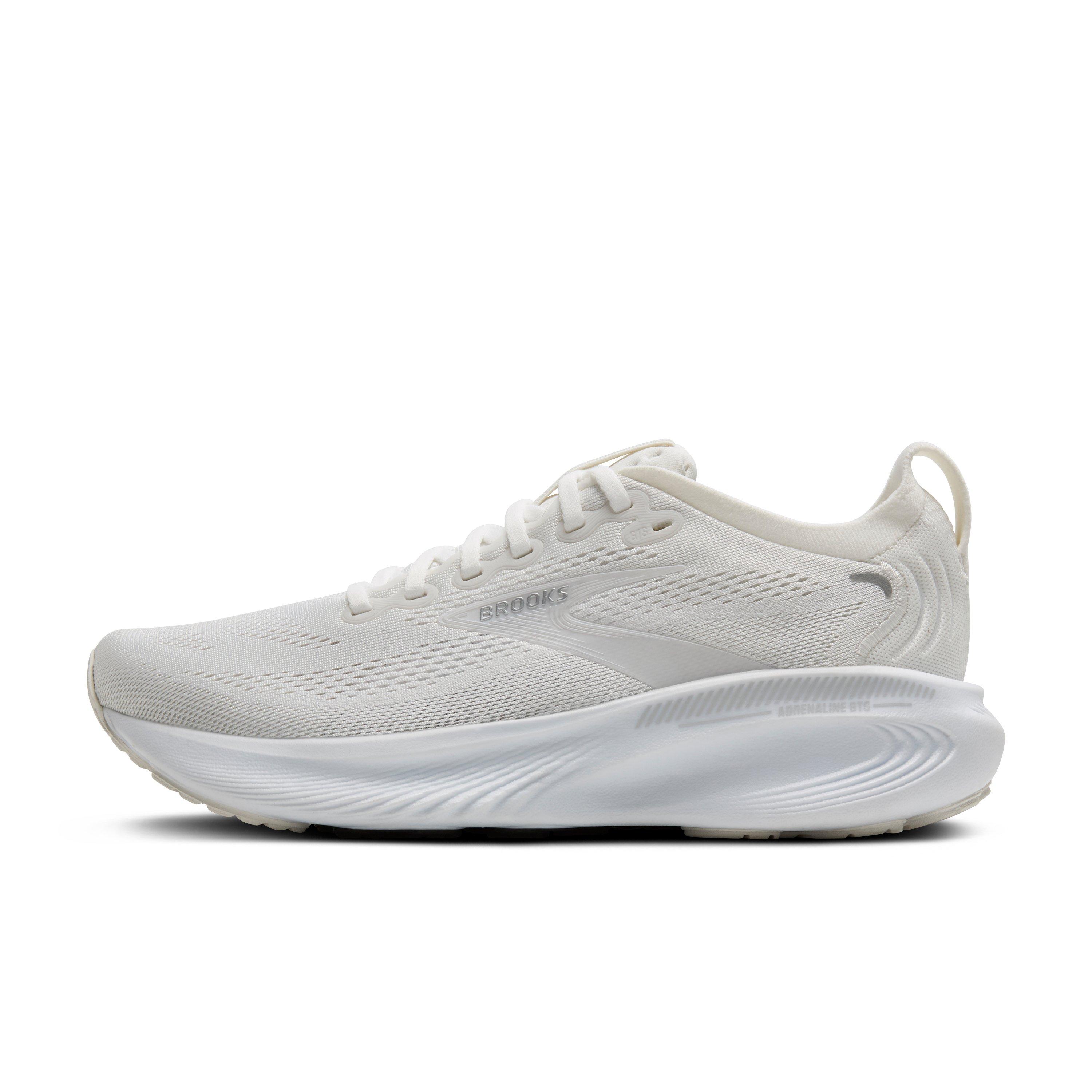 Brooks Adrenaline GTS 25 "White/White/Silver" Women's Wide Running Shoe - WHITE/WHITE/SILVER