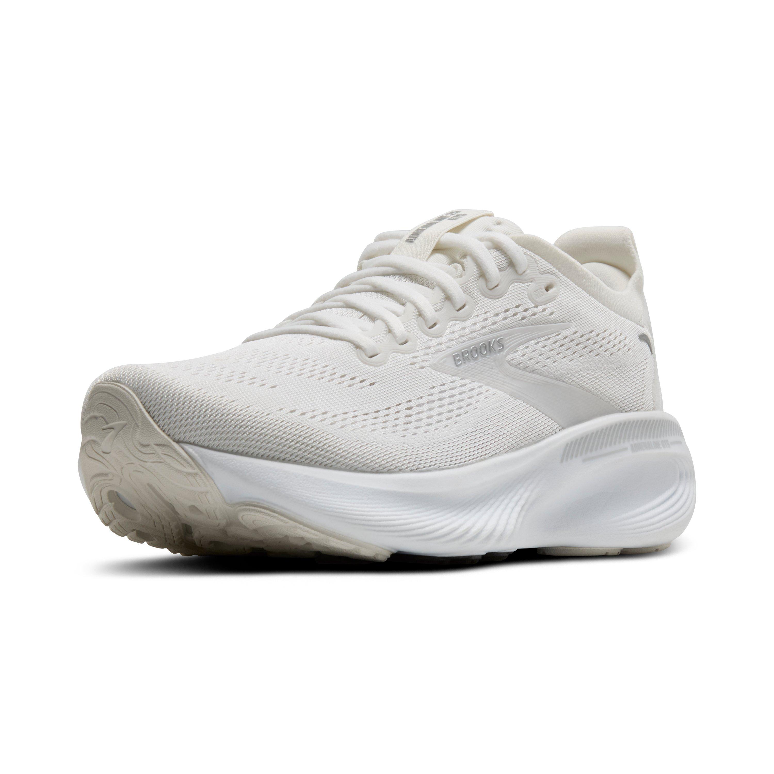 Brooks Adrenaline GTS 25 "White/White/Silver" Women's Wide Running Shoe - WHITE/WHITE/SILVER