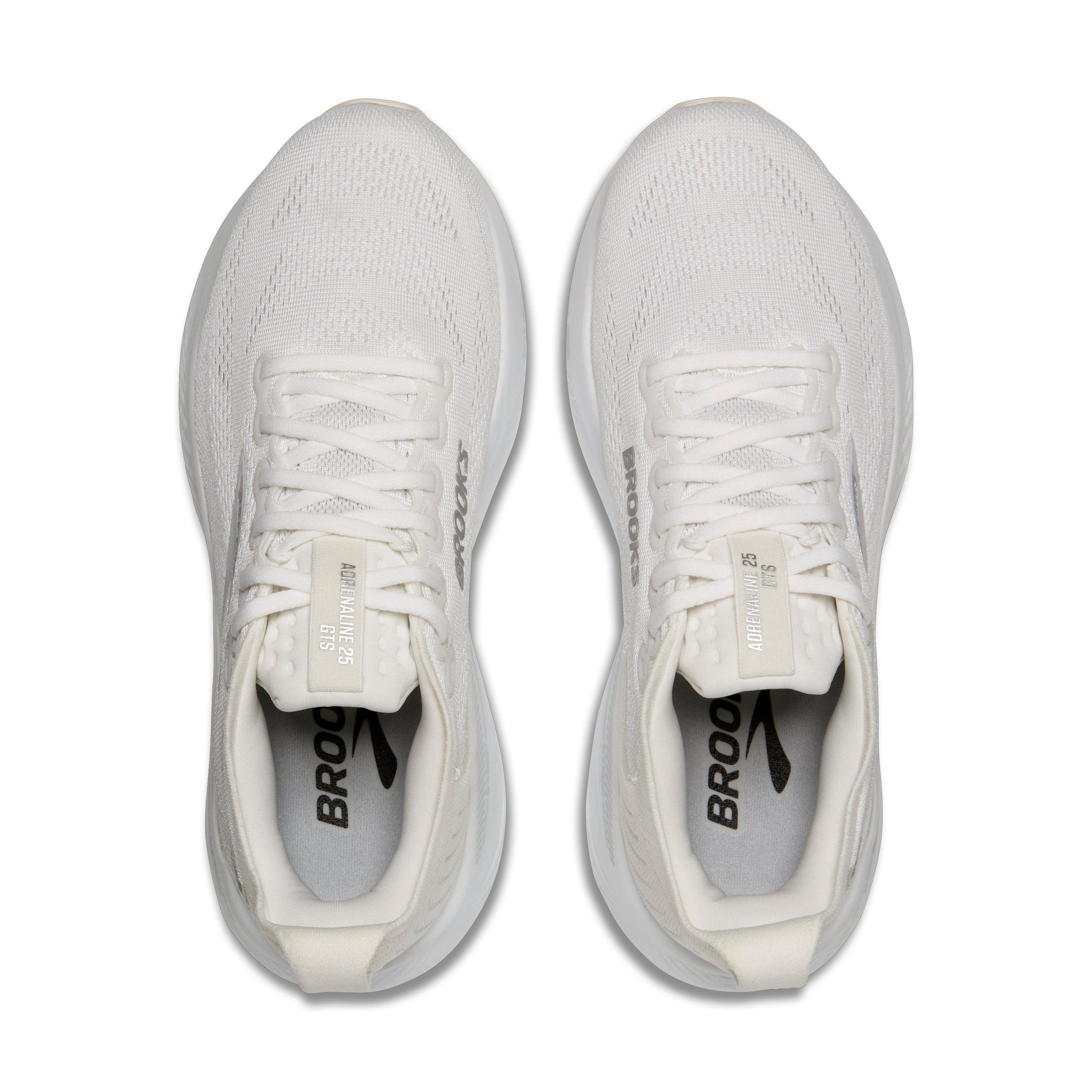 Brooks Adrenaline GTS 25 "White/White/Silver" Women's Wide Running Shoe - WHITE/WHITE/SILVER