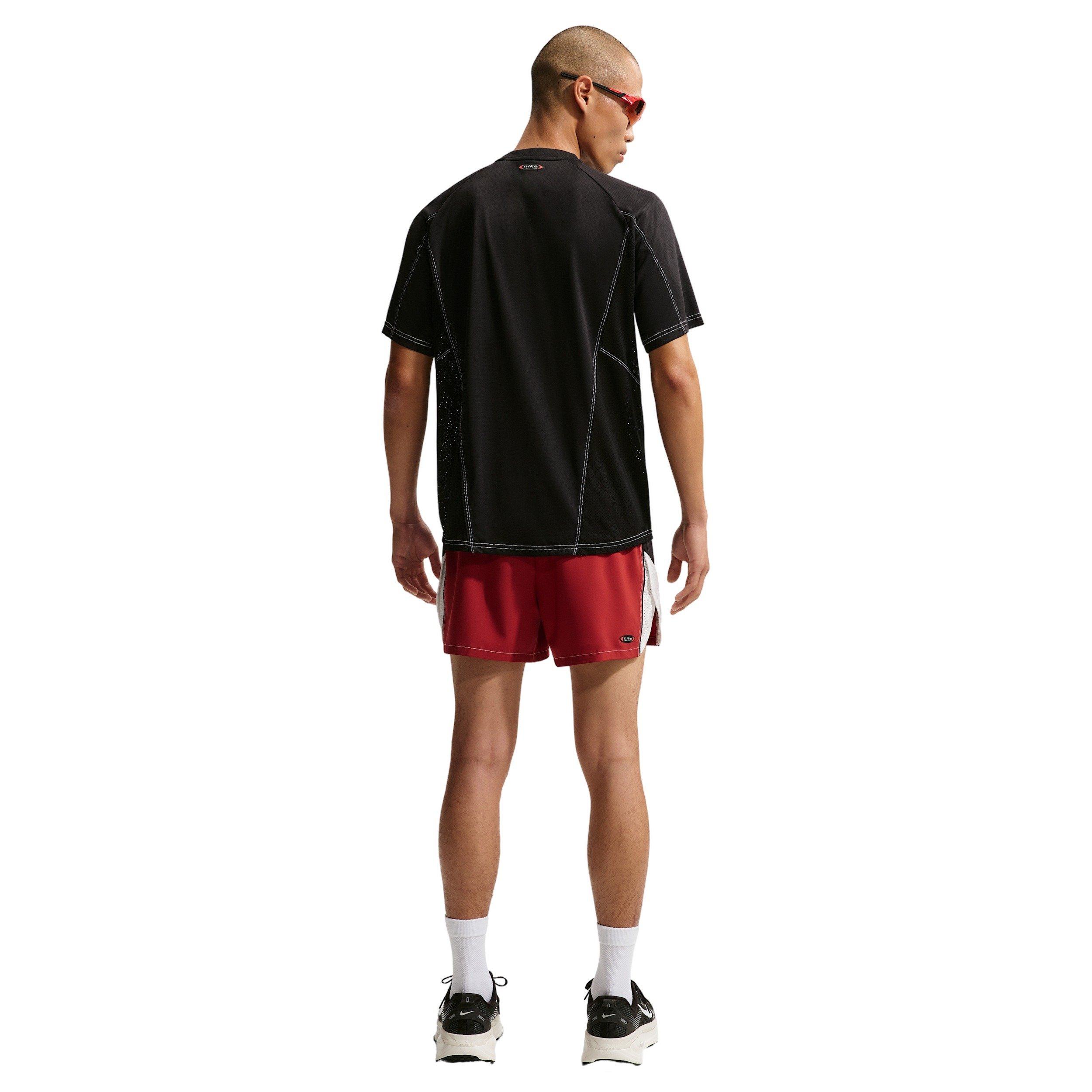 Nike Men's Retro Dri-FIT Short-Sleeve Running Top - BLACK Thumbnail View 5