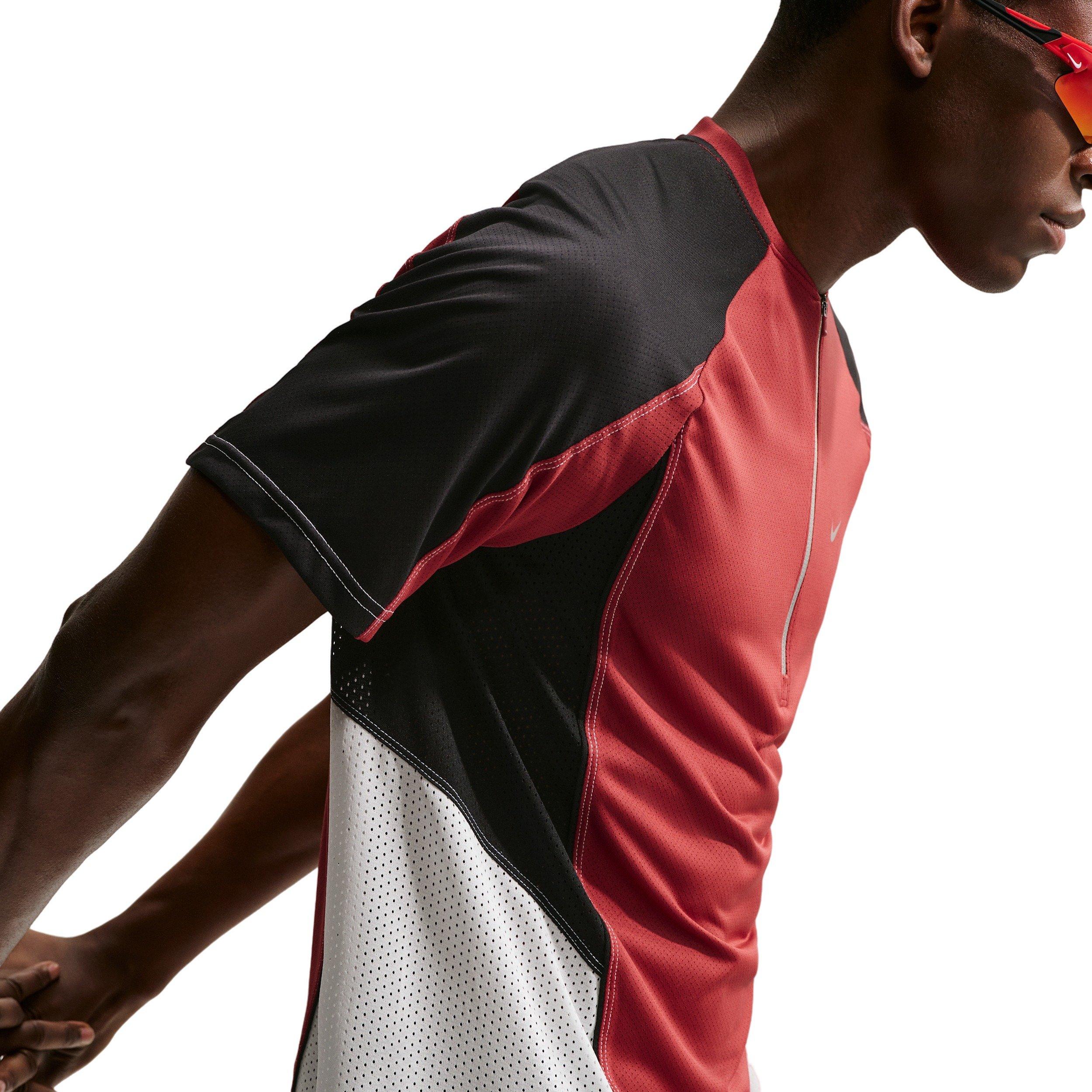 Nike Men's Retro Dri-FIT Short-Sleeve Running Top - CRIMSON Thumbnail View 3