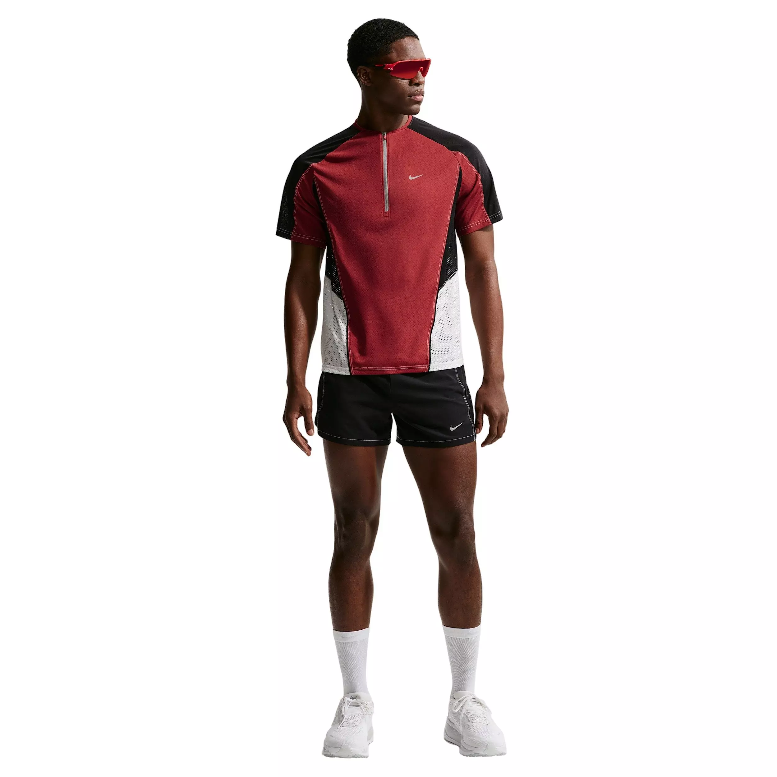 Nike Men's Retro Dri-FIT Short-Sleeve Running Top - CRIMSON