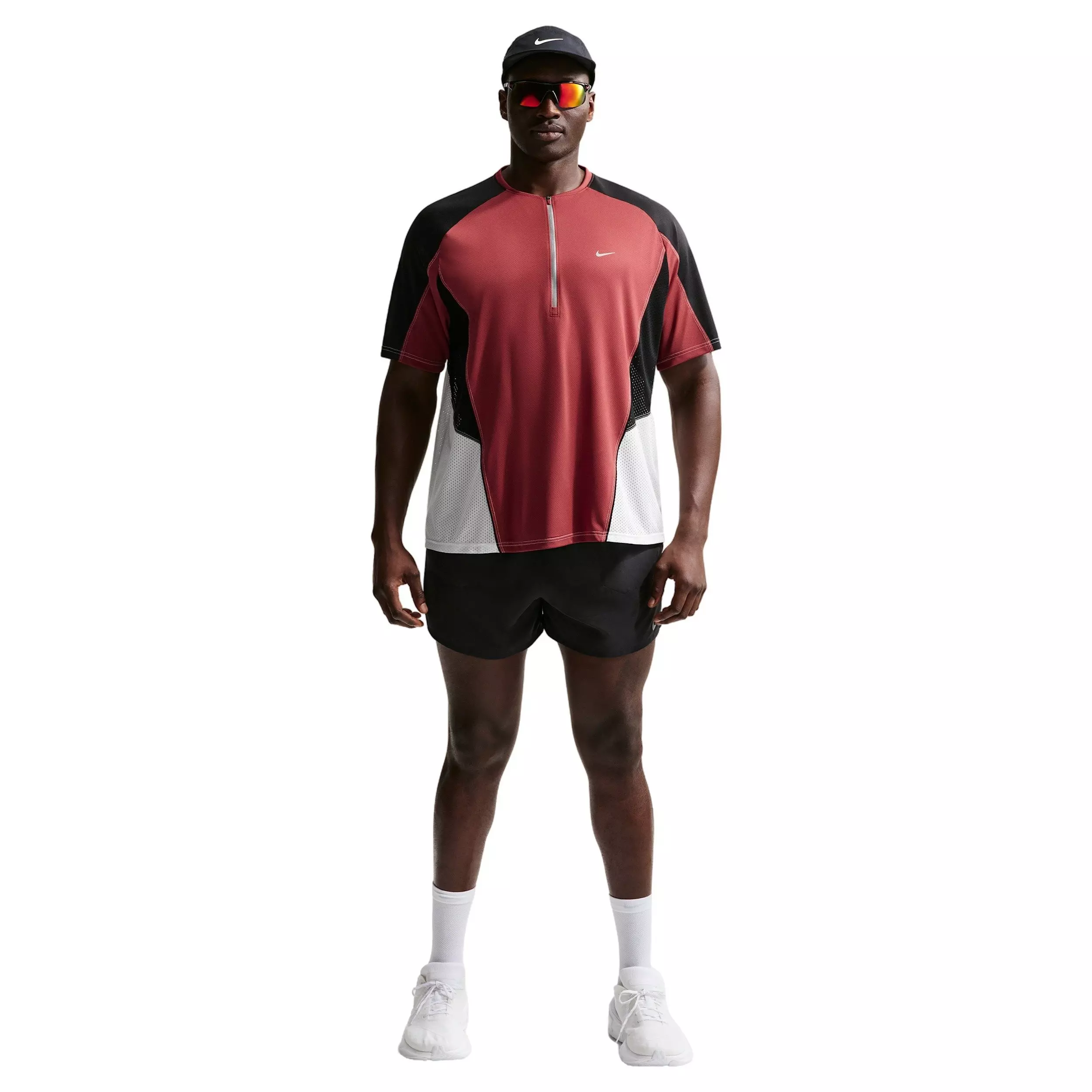 Nike Men's Retro Dri-FIT Short-Sleeve Running Top - CRIMSON