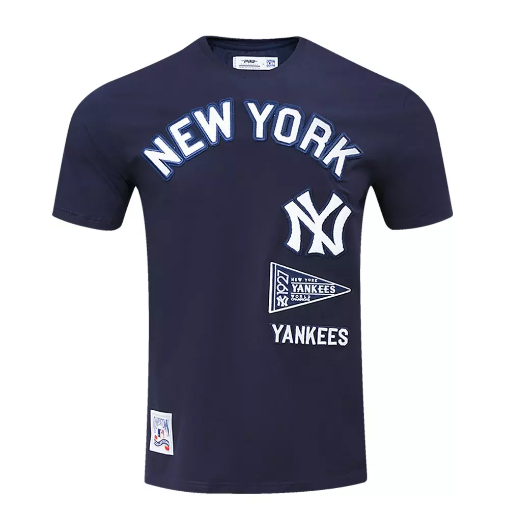Pro Standard Men's MLB New York Yankees Retro Classic Single Jersey Striped Tee - Navy - NAVY