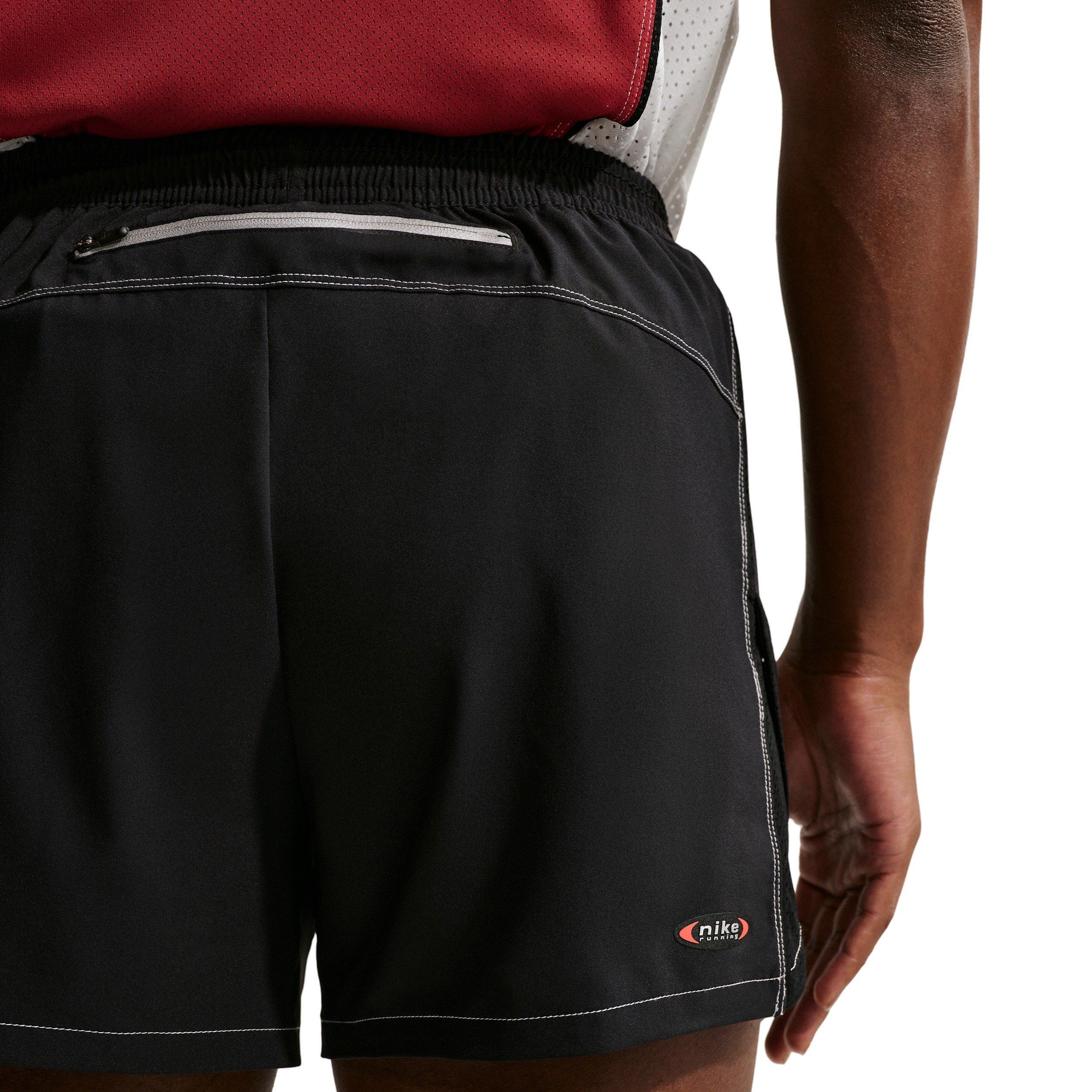 Nike Men's Retro Dri-FIT 4" Brief-Lined Running Shorts - BLACK Thumbnail View 2