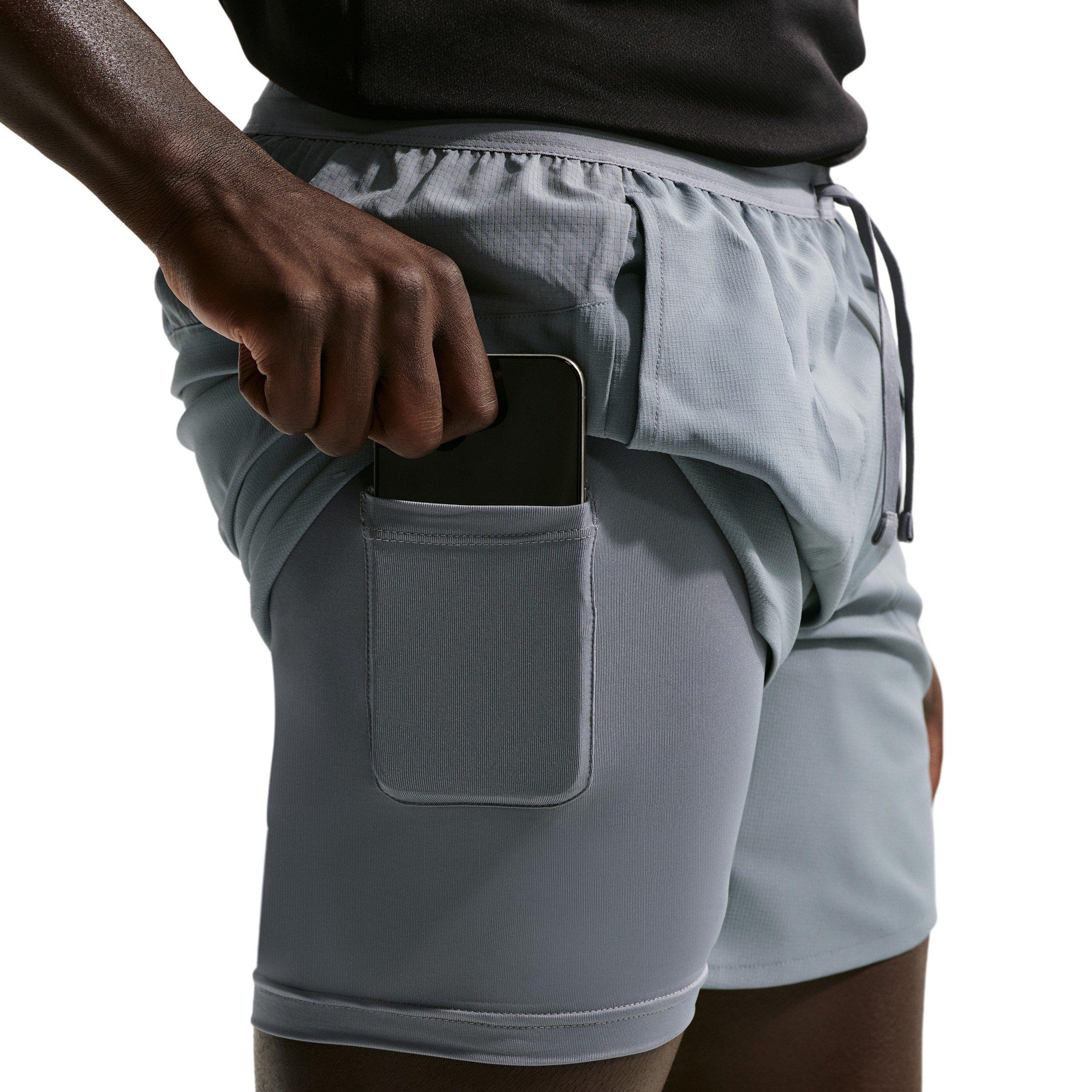 Nike Men's Stride Dri-FIT 7" 2-in-1 Running Shorts - GREY Thumbnail View 4