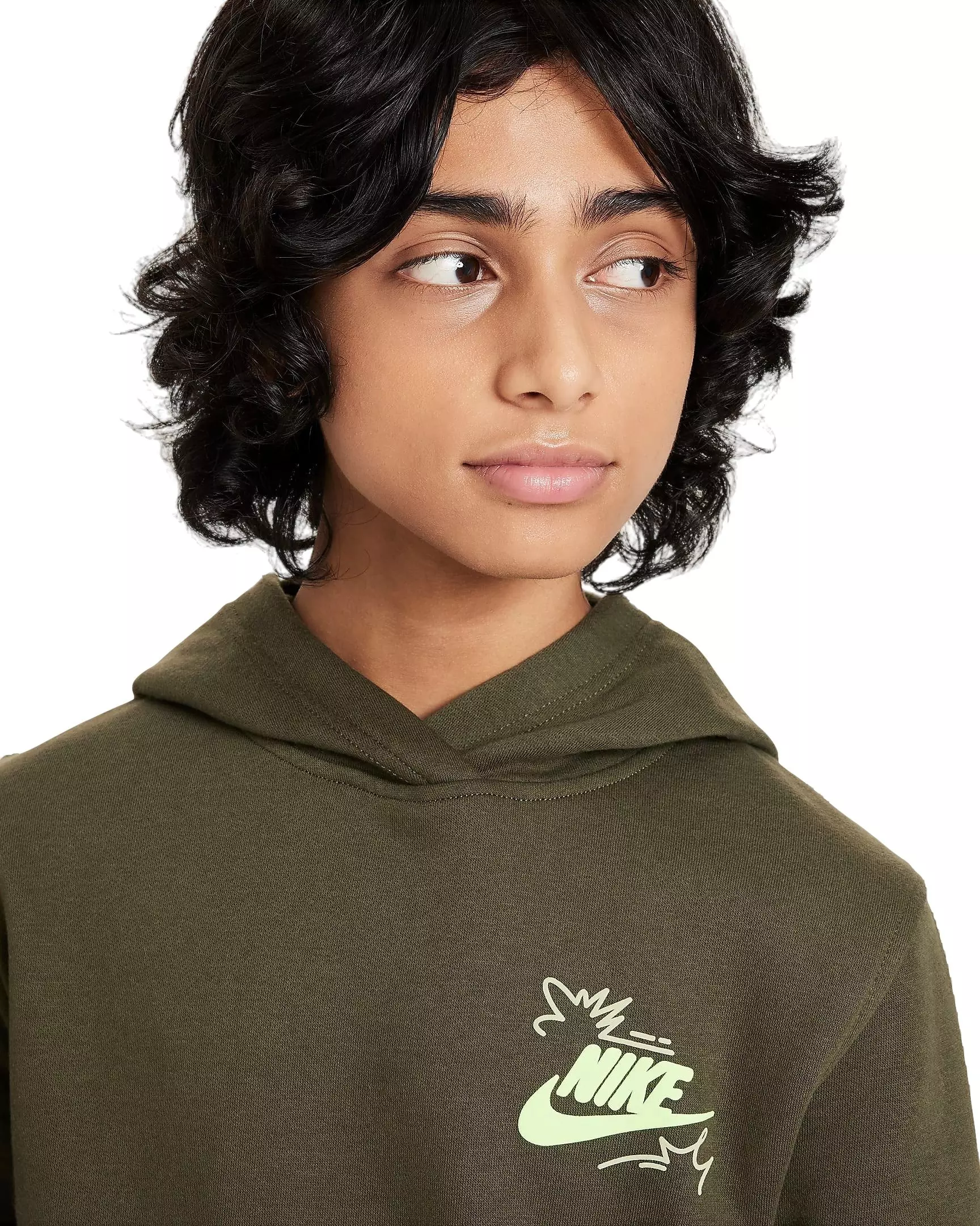 Nike Big Kids' Sportswear Club+ Pullover Hoodie - Green - GREEN