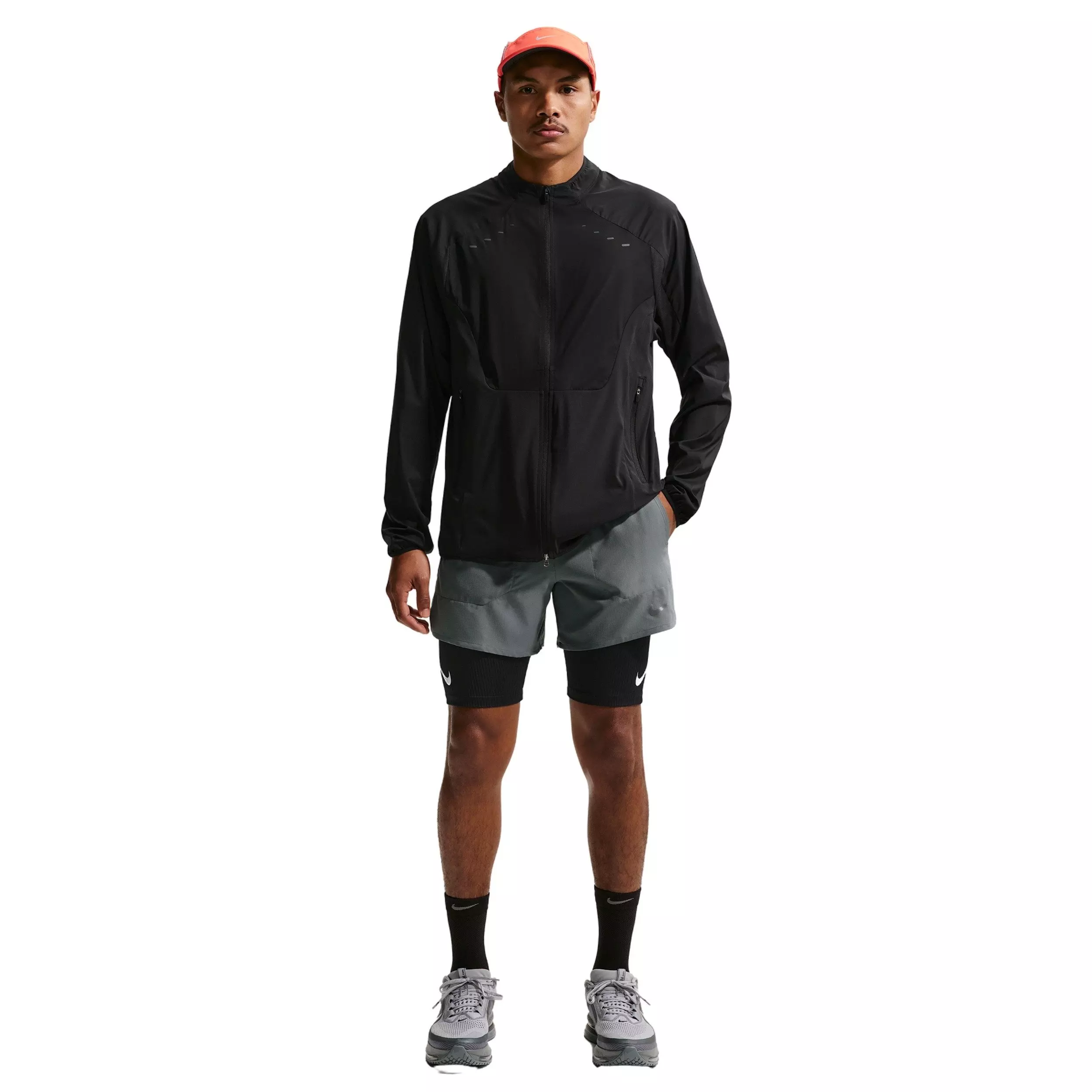 Nike Men's Stride Dri-FIT 5" Brief-Lined Running Shorts - GREY