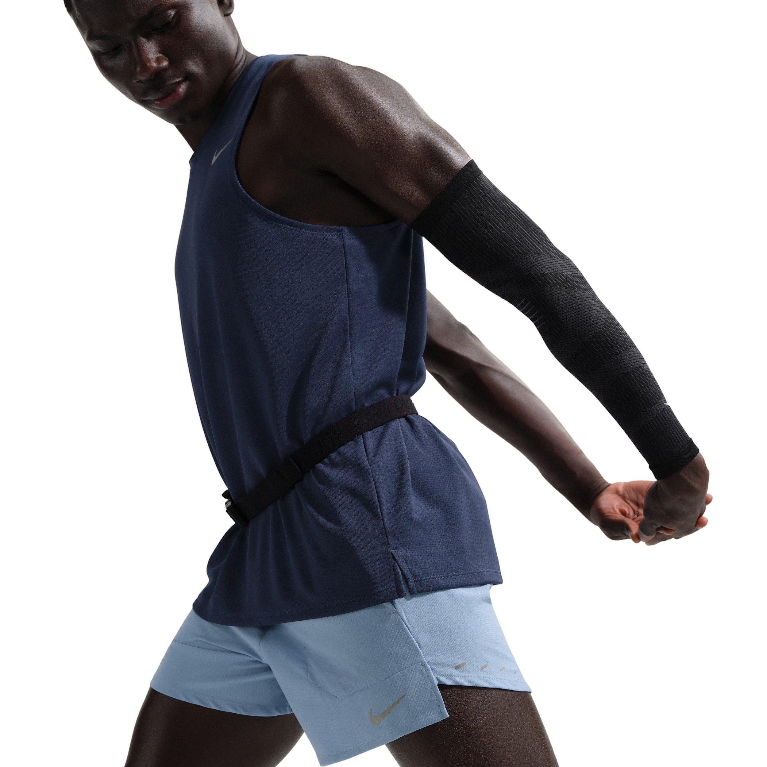 Nike Men's Stride Dri-FIT 5" Brief-Lined Running Shorts - BLUE Thumbnail View 3