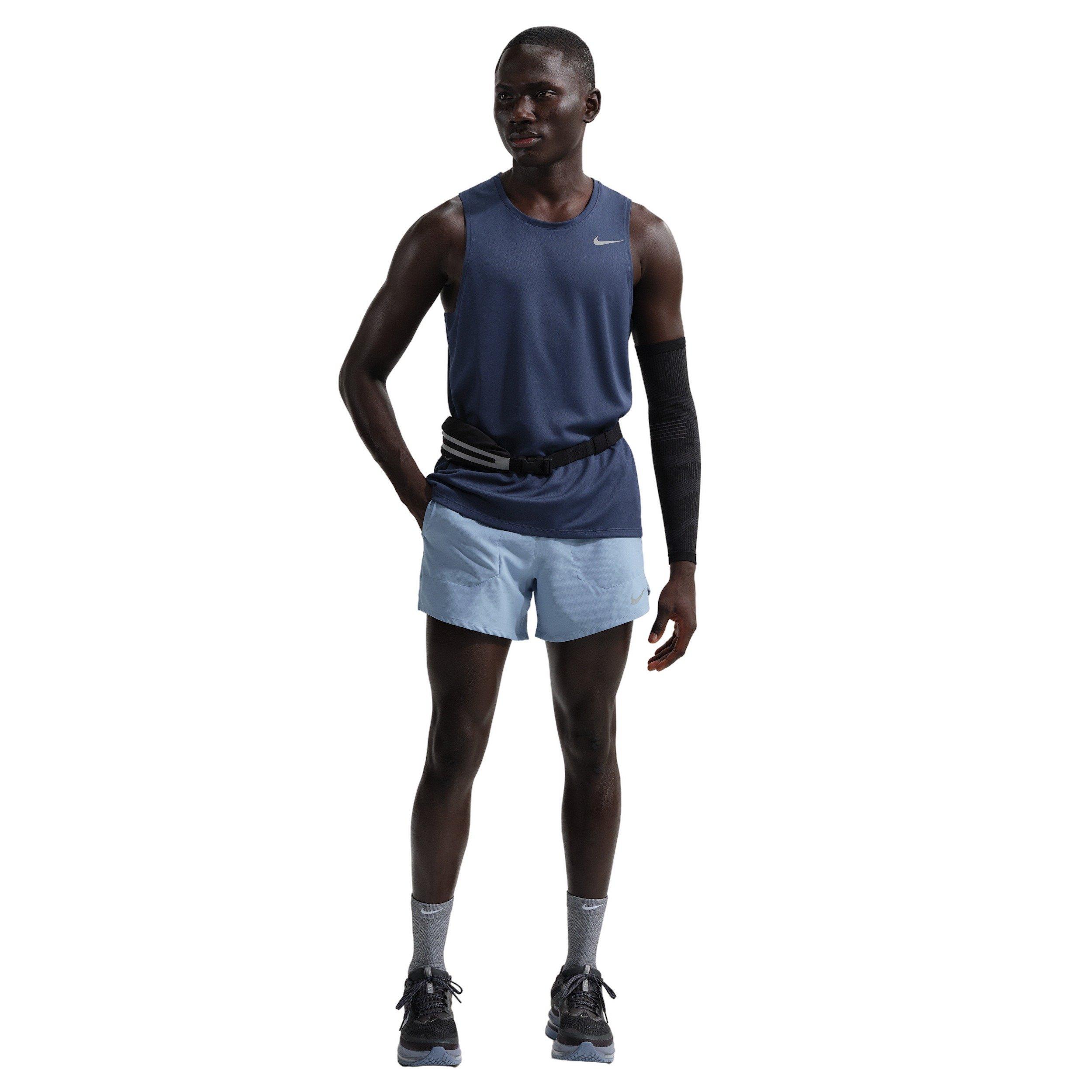 Nike Men's Stride Dri-FIT 5" Brief-Lined Running Shorts - BLUE Thumbnail View 4