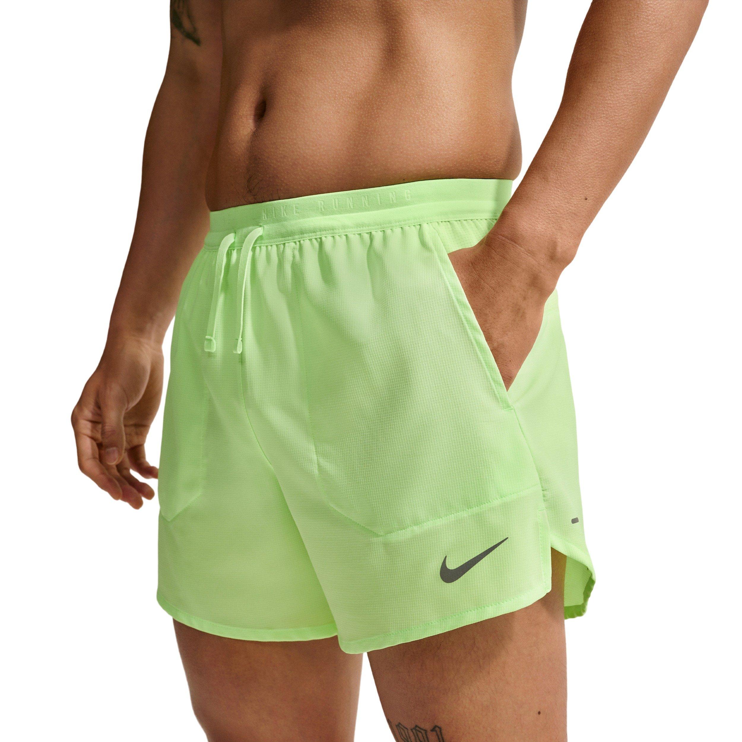 Nike Men's Stride Dri-FIT 5" Brief-Lined Running Shorts - LIME GREEN Thumbnail View 1