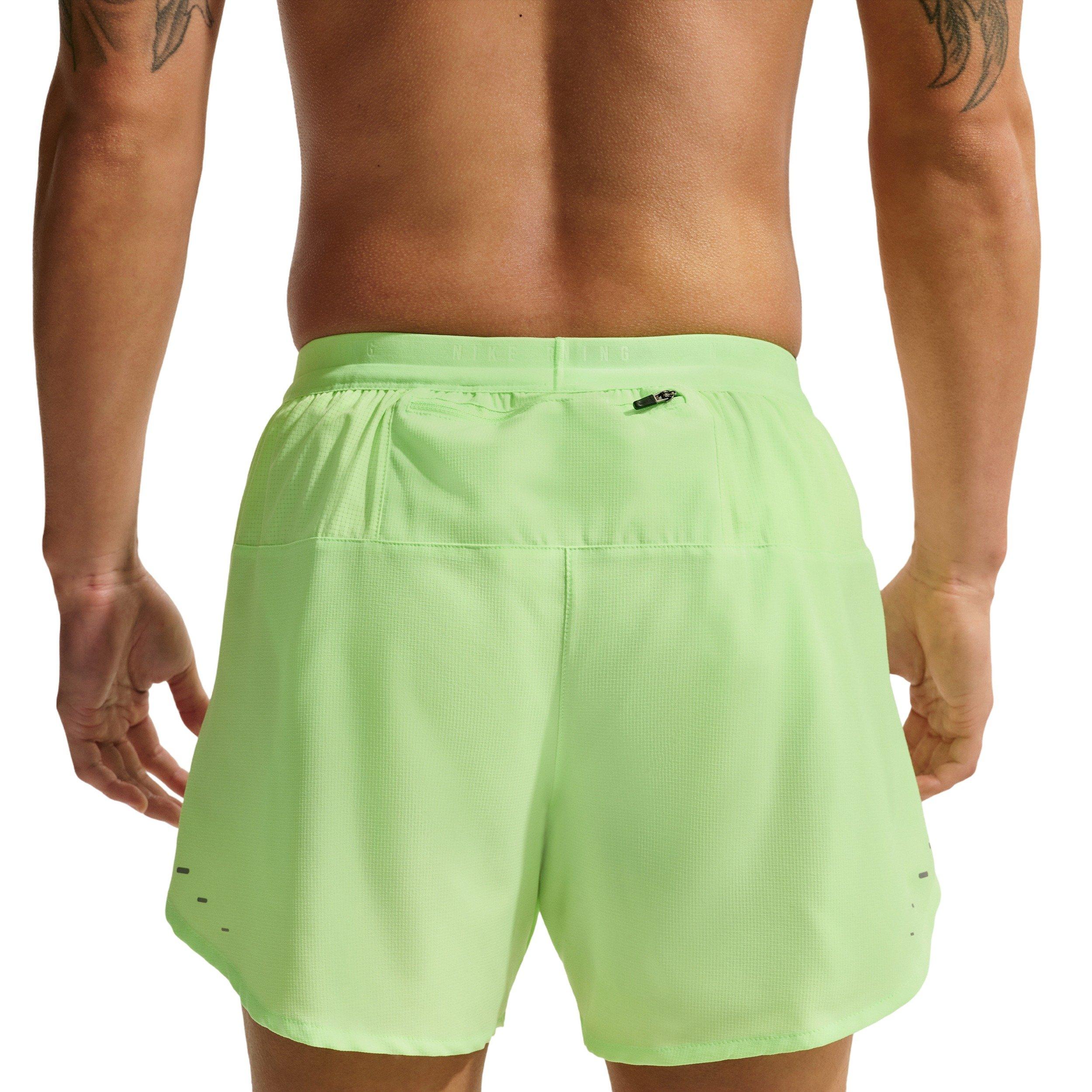 Nike Men's Stride Dri-FIT 5" Brief-Lined Running Shorts - LIME GREEN Thumbnail View 2