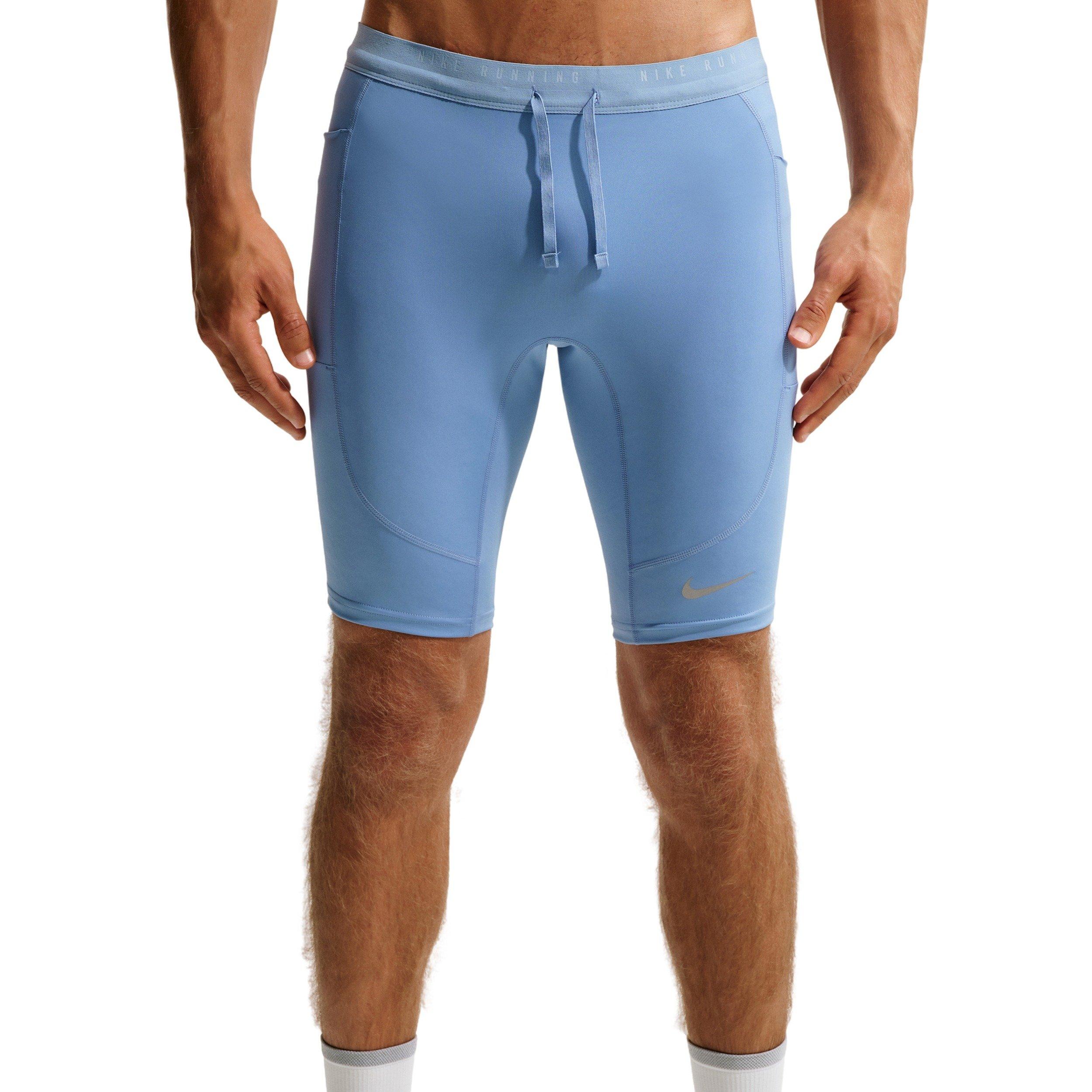 Nike Men's Stride Dri-FIT 1/2-Length Running Tights Shorts - BLUE Thumbnail View 1