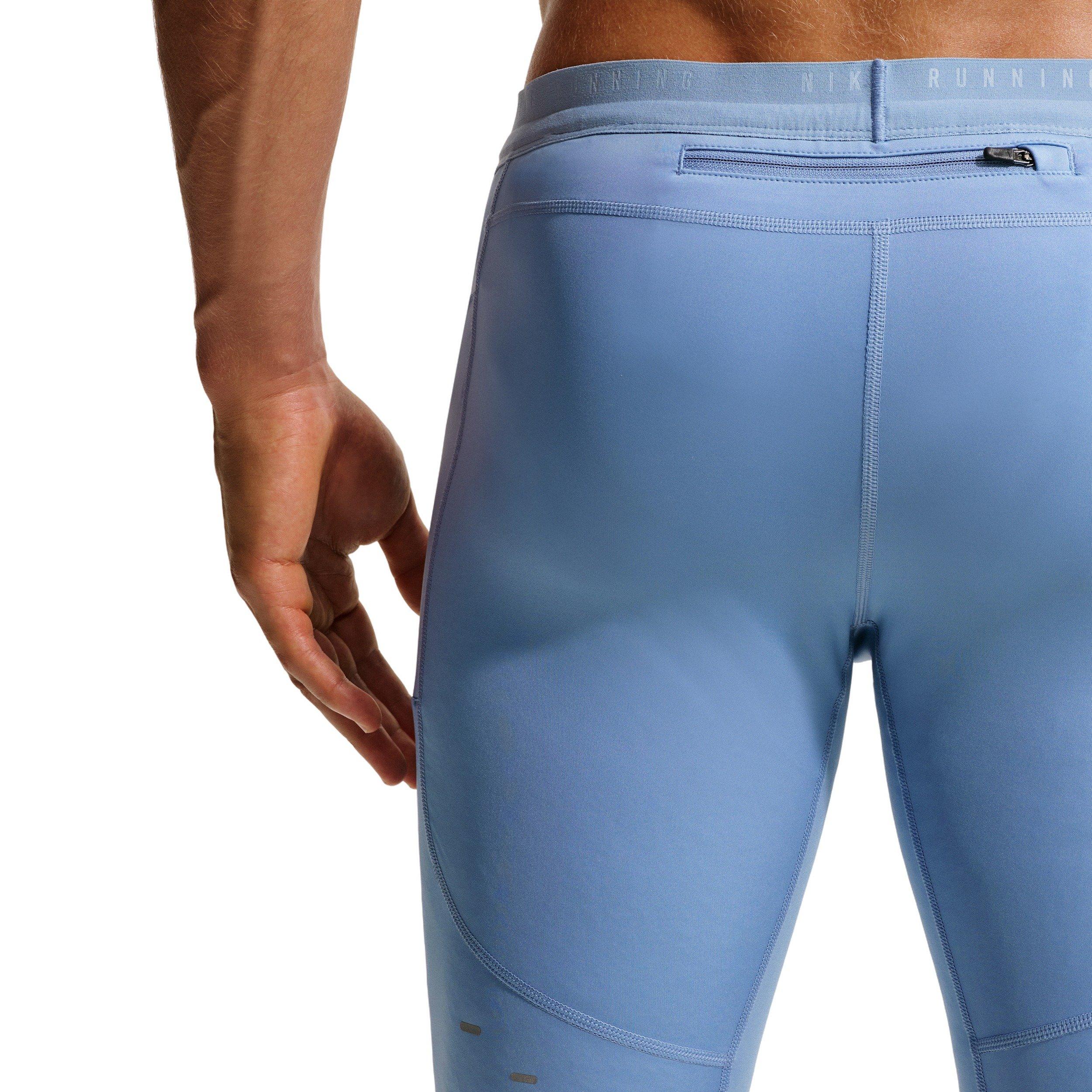 Nike Men's Stride Dri-FIT 1/2-Length Running Tights Shorts - BLUE Thumbnail View 2