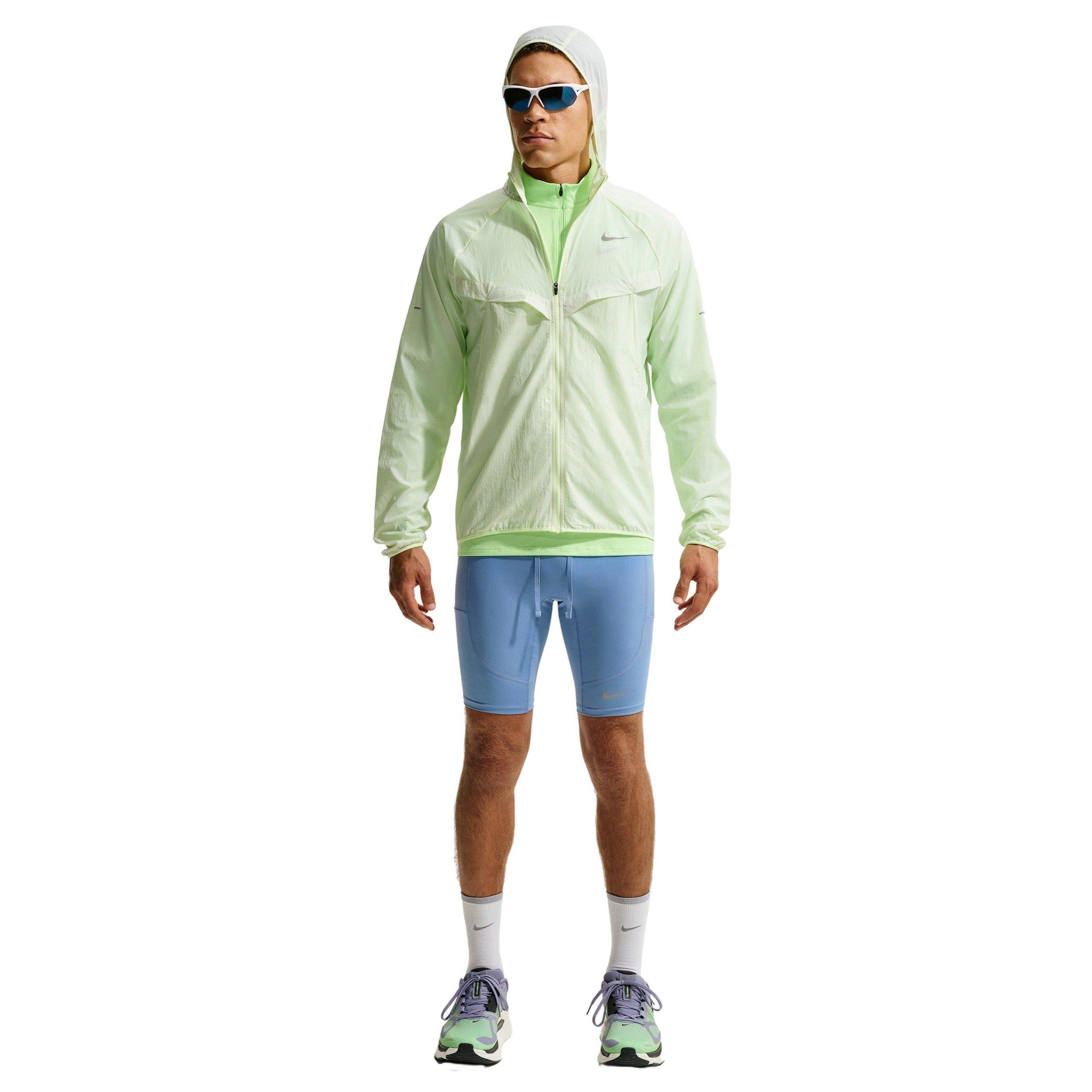 Nike Men's Stride Dri-FIT 1/2-Length Running Tights Shorts - BLUE Thumbnail View 4