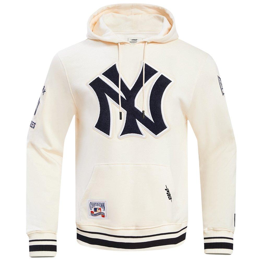 Pro Standard Men's MLB New York Yankees Retro Classic Fleece Pullover Hoodie -Eggshell/Navy - EGGSHELL/NAVY Thumbnail View 1