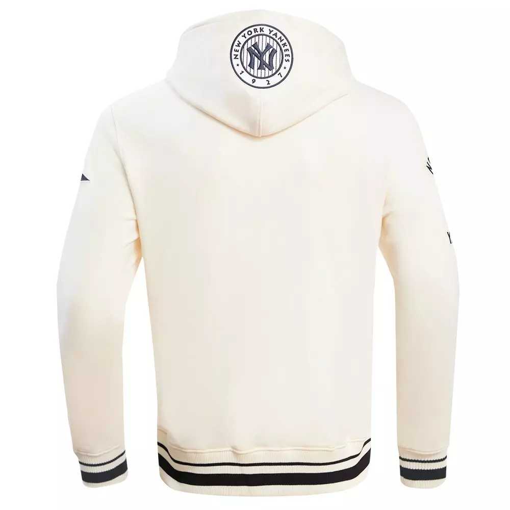 Pro Standard Men's MLB New York Yankees Retro Classic Fleece Pullover Hoodie -Eggshell/Navy - EGGSHELL/NAVY