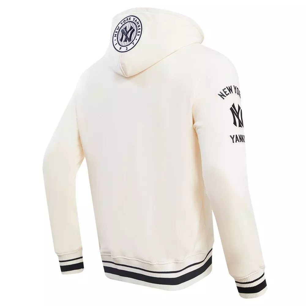 Pro Standard Men's MLB New York Yankees Retro Classic Fleece Pullover Hoodie -Eggshell/Navy - EGGSHELL/NAVY